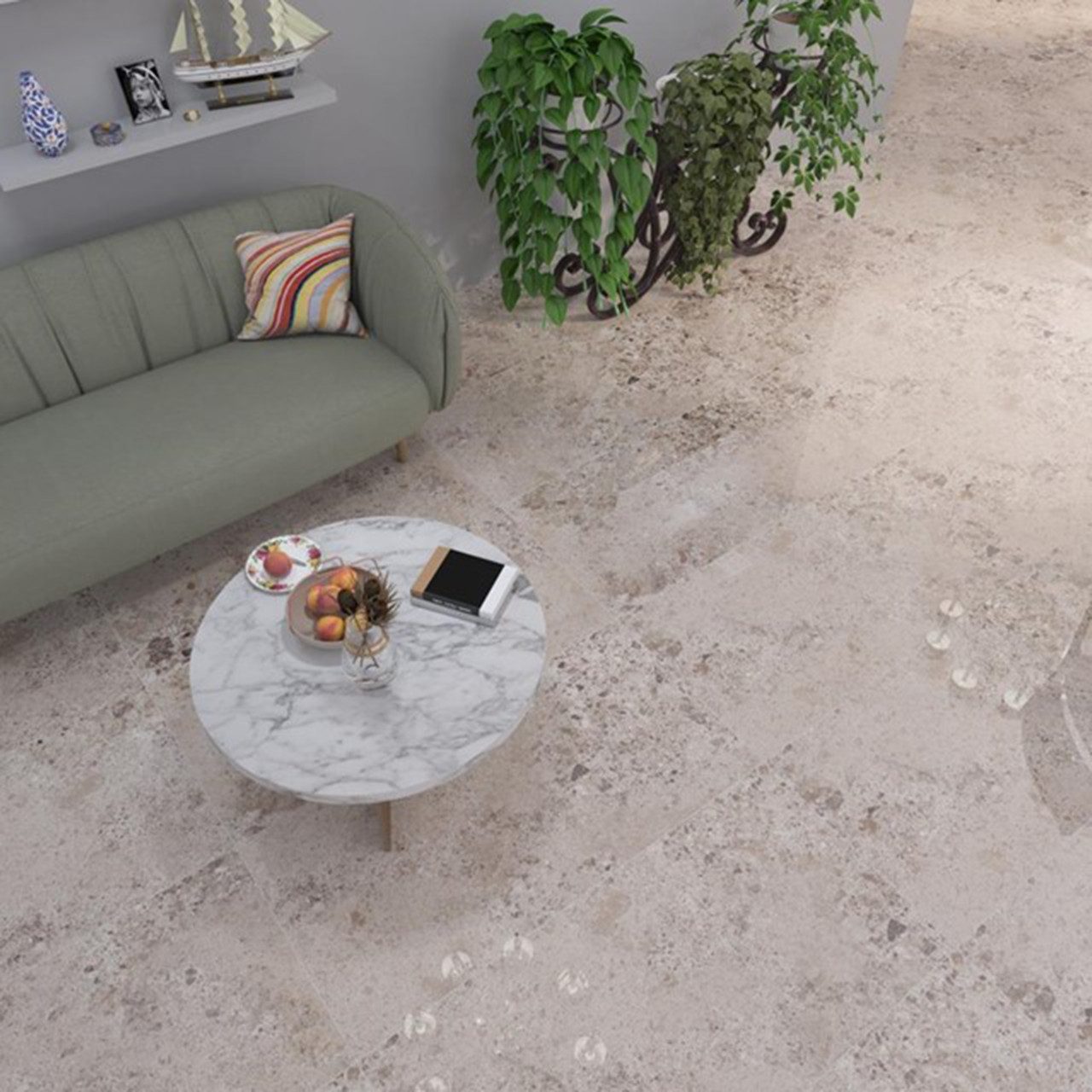 MOMASTELA Wandfliese Wand- und Bodenfliese Feinsteinzeug Pearl Gems 60, Feinsteinzeug, Beige