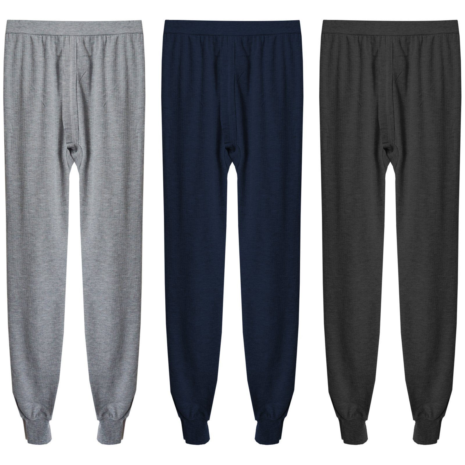 TEXEMP Lange Unterhose 3er Pack Thermo Unterwäsche Thermounterhose lange Herren Thermowäsche (3-St)