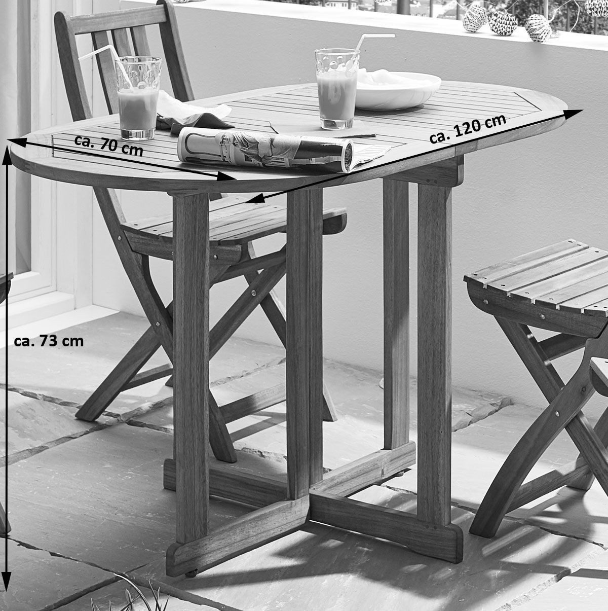Trelevo® Gartentisch Pino, beidseits klappbar, Akazienholz, günstig online kaufen