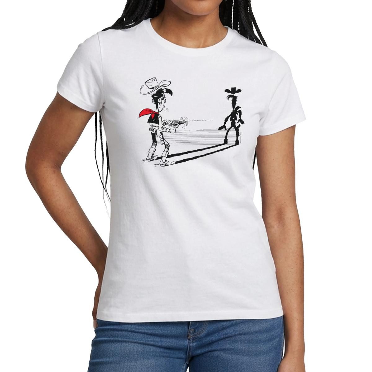 T-Shirt Lucky Luke Schneller als sein Schatten Frauen T-Shirt