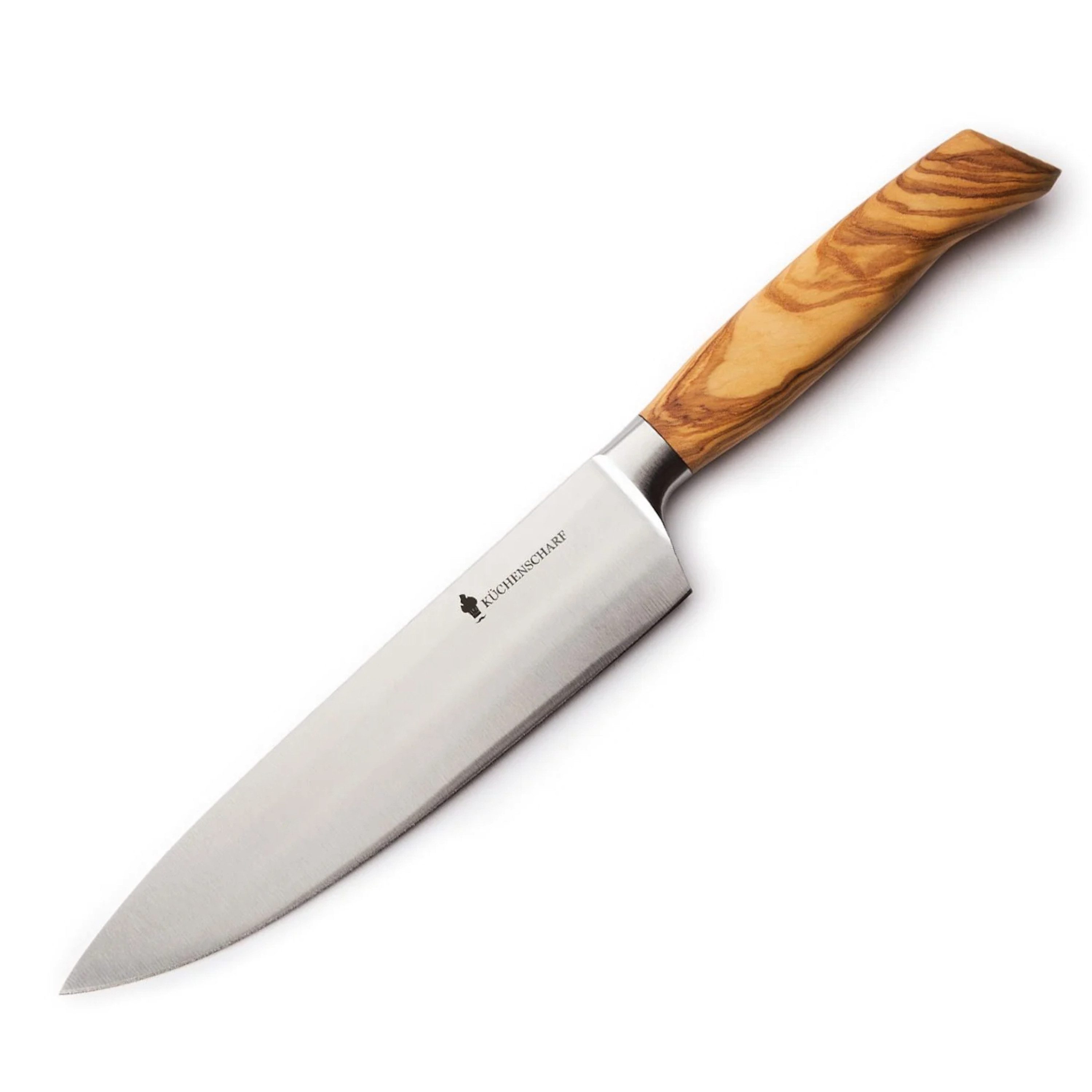 KÜCHENSCHARF Kochmesser 20 cm mit Olivenholzgriff, Für Profi- und Hobbyköche