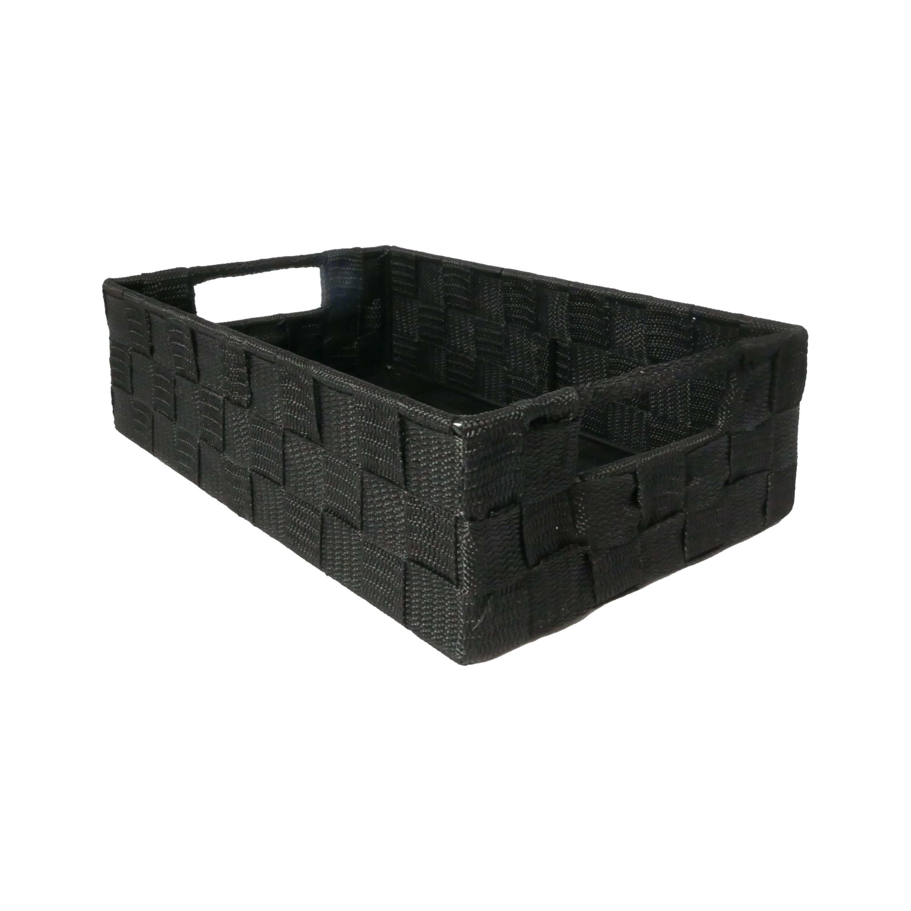 B&S Regalkorb Regalkorb Geflecht schwarz Ordnungsbox rechteckig 28 x 38 cm,  Aus Polypropylen - hohe Festigkeit und Beständigkeit gegenüber Feuchtigkeit