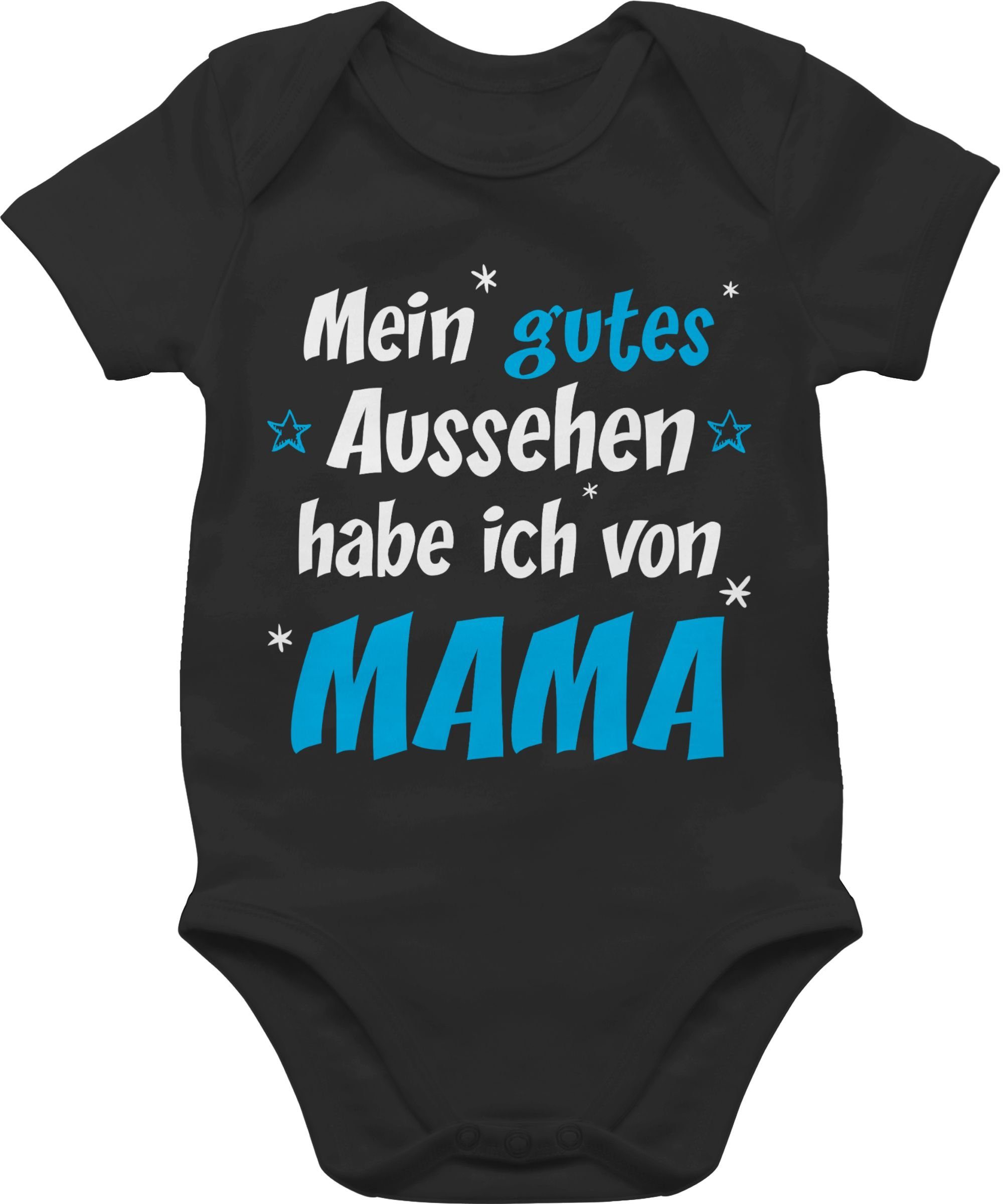 1 Junge Baby Sprüche Shirtbody Mama Shirtracer gutes Mein Aussehen Schwarz
