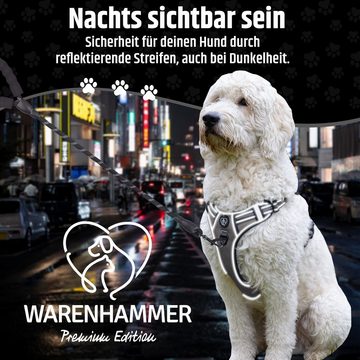 Warenhammer Hunde-Leuchtgeschirr Hundegeschirr für Hunde, Anti Zug Hundegeschirr mit Leuchtstreifen, Reflektiert im dunkeln