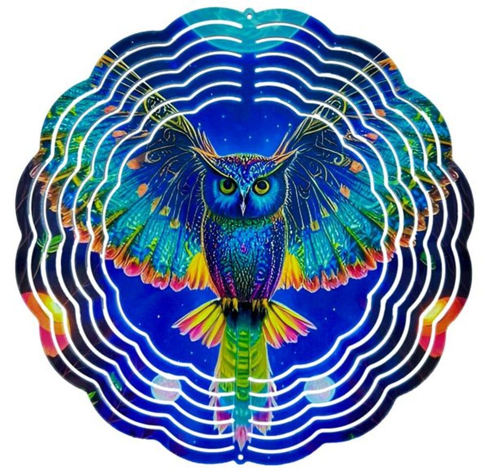 Ladreas Windspiel Edelstahl 3D Windspiel Windspinner 20cm Eule WI23