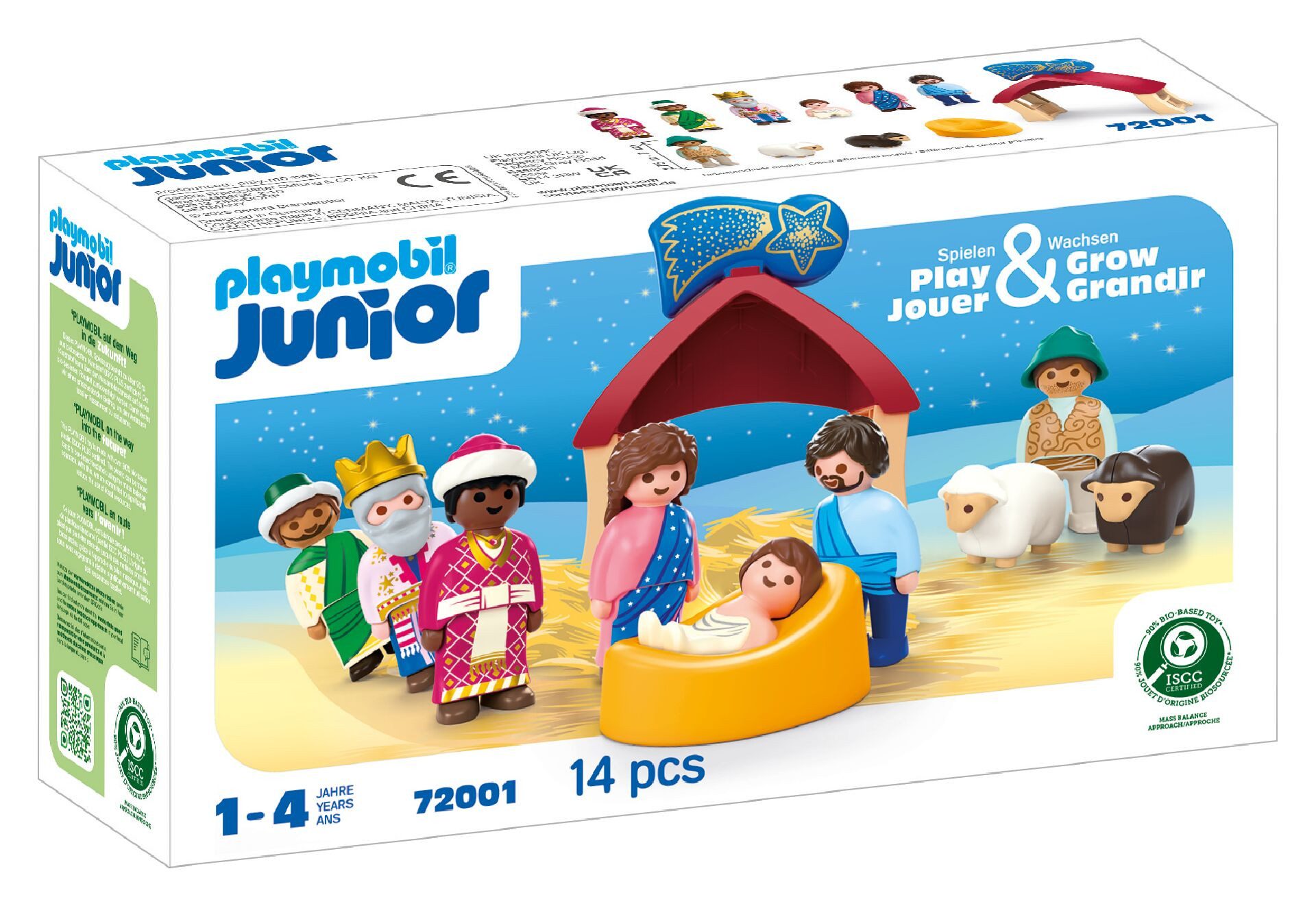 Playmobil® Weihnachtskrippe (72001), JUNIOR Konstruktions-Spielset, (14 St), Made in Europe