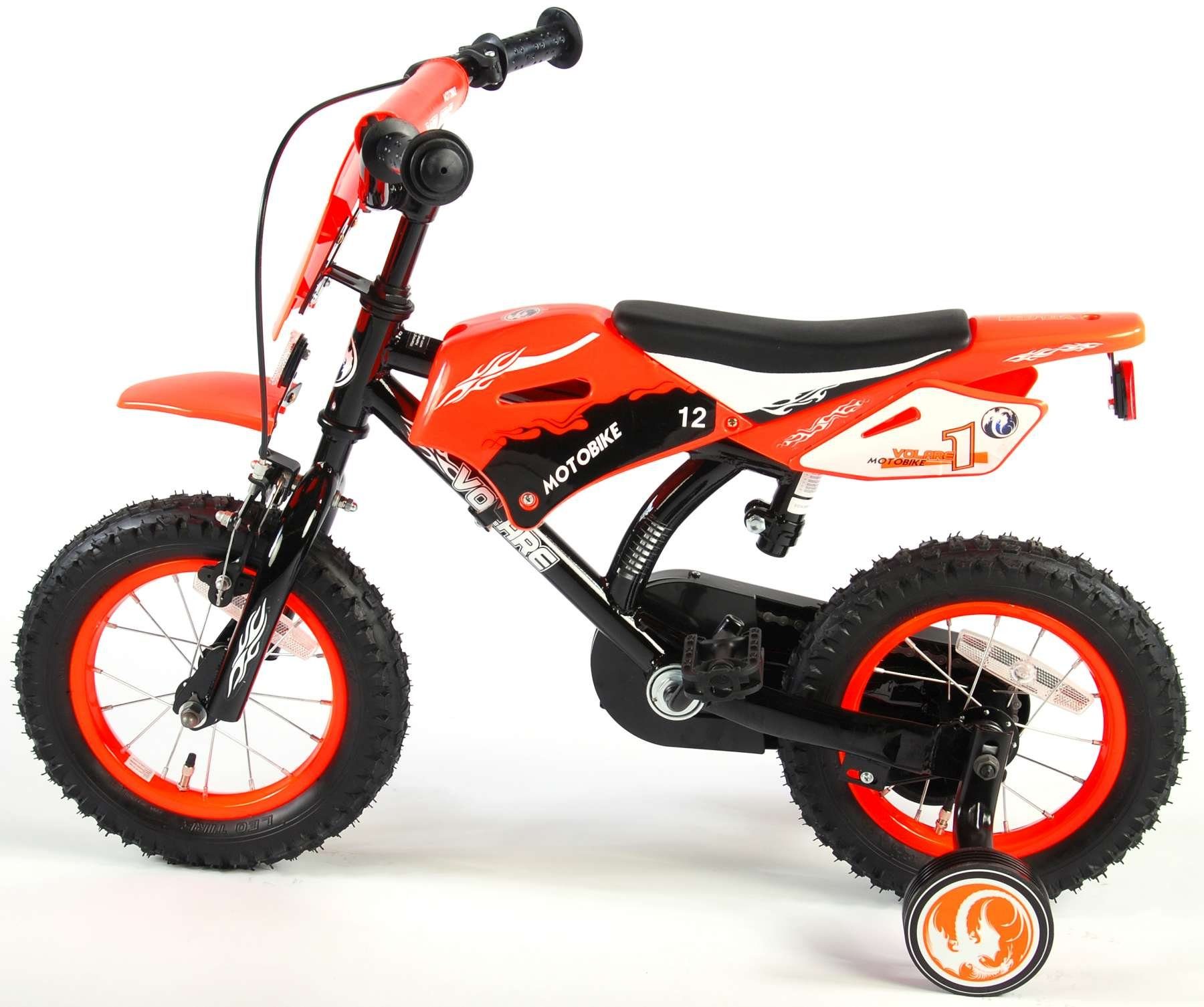 Rücktrittbremse) LeNoSa für Motorrad (1x + Hand Kinder Zoll-Grün & Orange Kinderfahrrad Orange Jungen-Mädchen-Fahrrad 12 Cross
