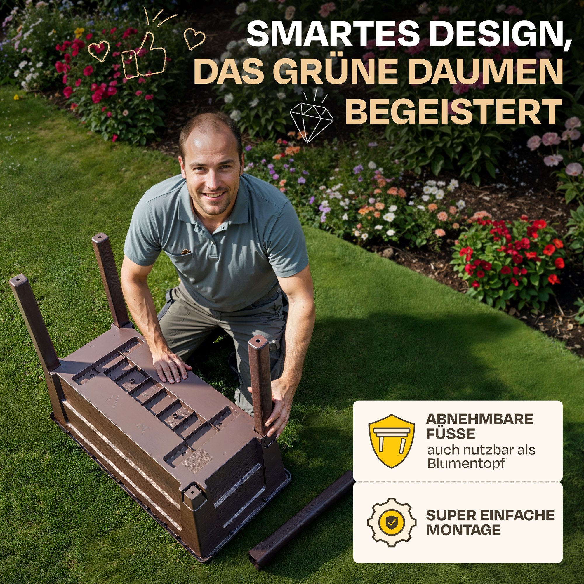 ONDIS24 Hochbeet Blumenkübel Frühbeet Gewächshaus Victoria – Bild 5 von 5