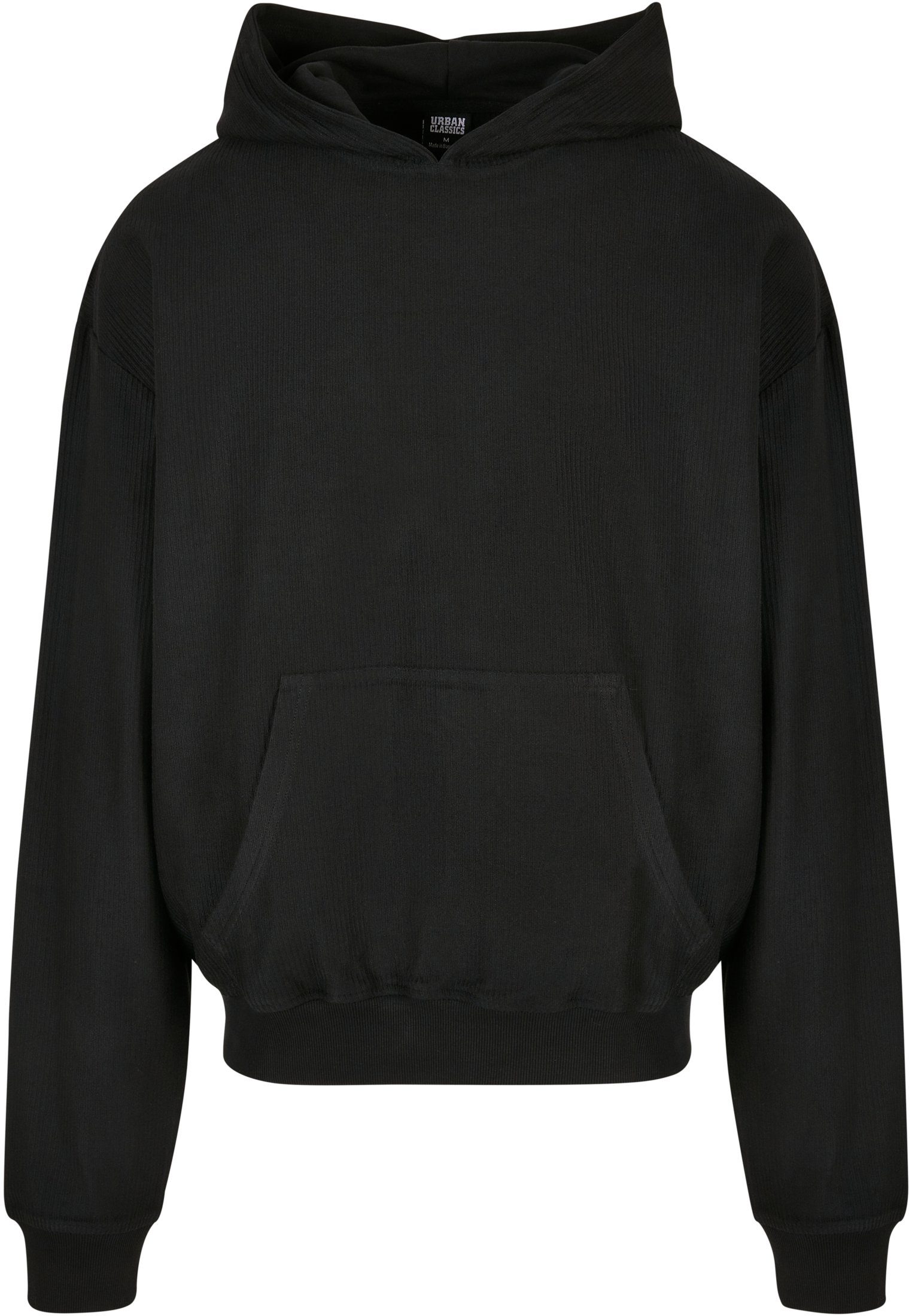 Hoody Rib CLASSICS black (1-tlg) Boxy Terry Herren Sweater URBAN