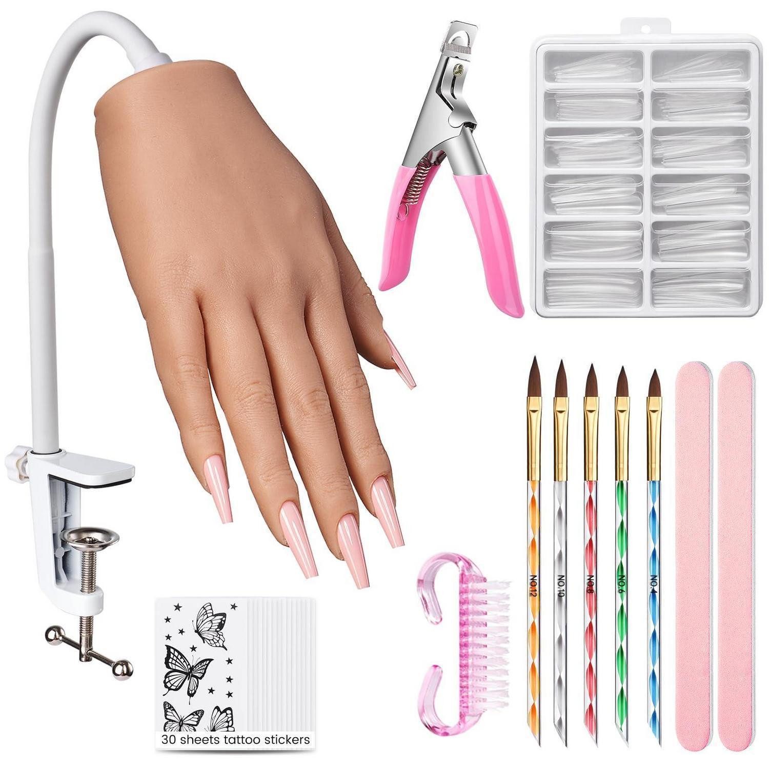 LuxusKollektion Nagel-Tattoo Übungshand Nageldesign mit Zubehör