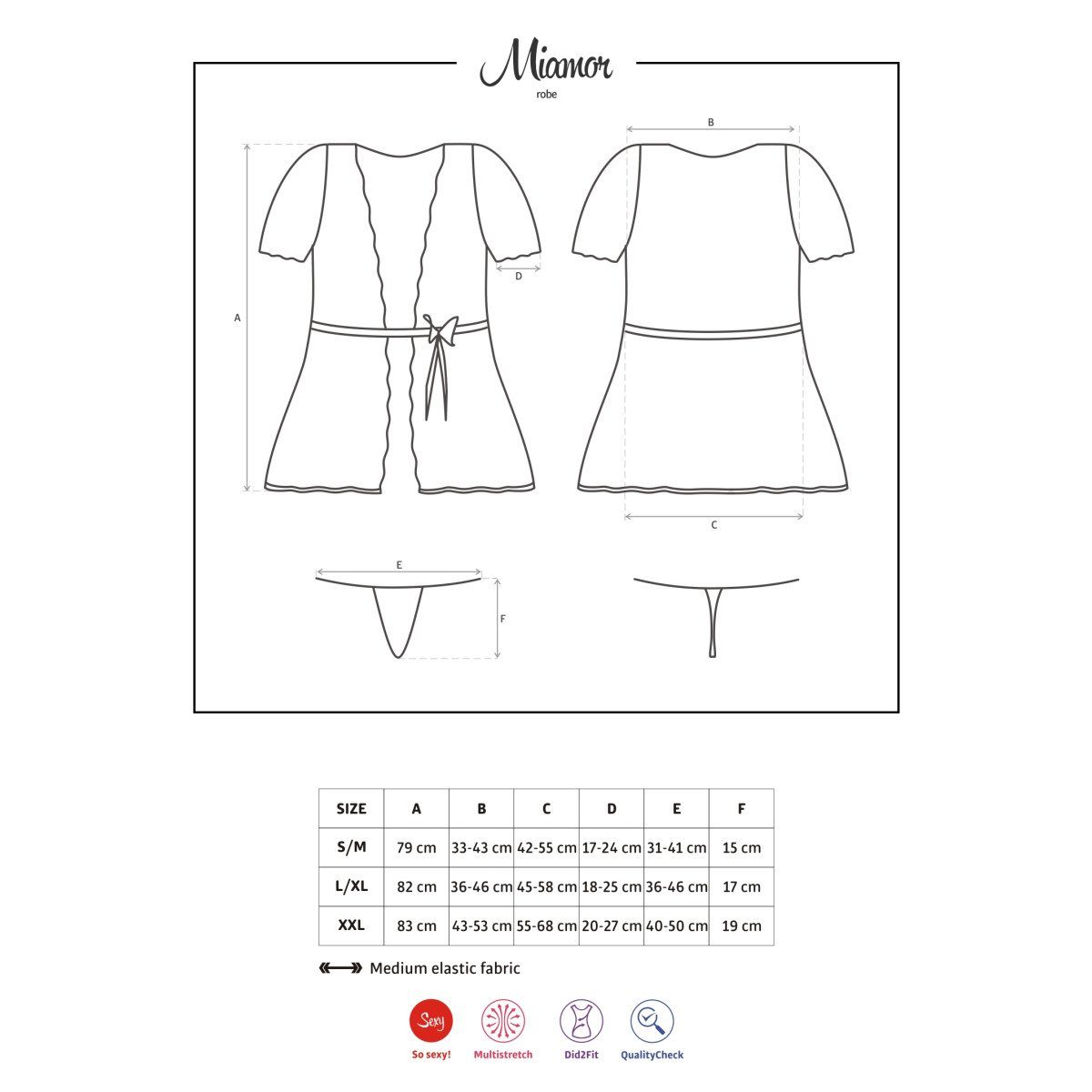 white - & Obsessive robe thong Miamor OB (L/XL) Nachthemd