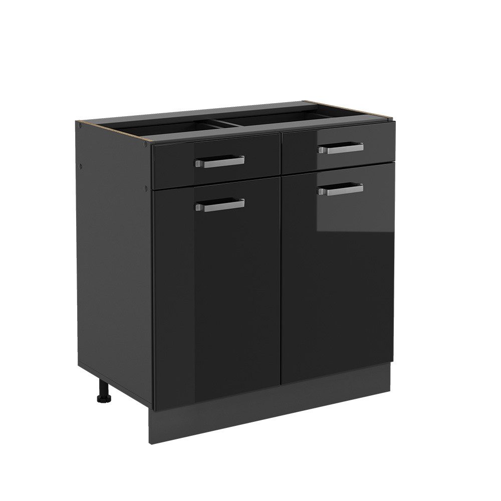 Vicco Unterschrank R-Line, Schwarz Hochglanz/Anthrazit, 80 günstig online kaufen