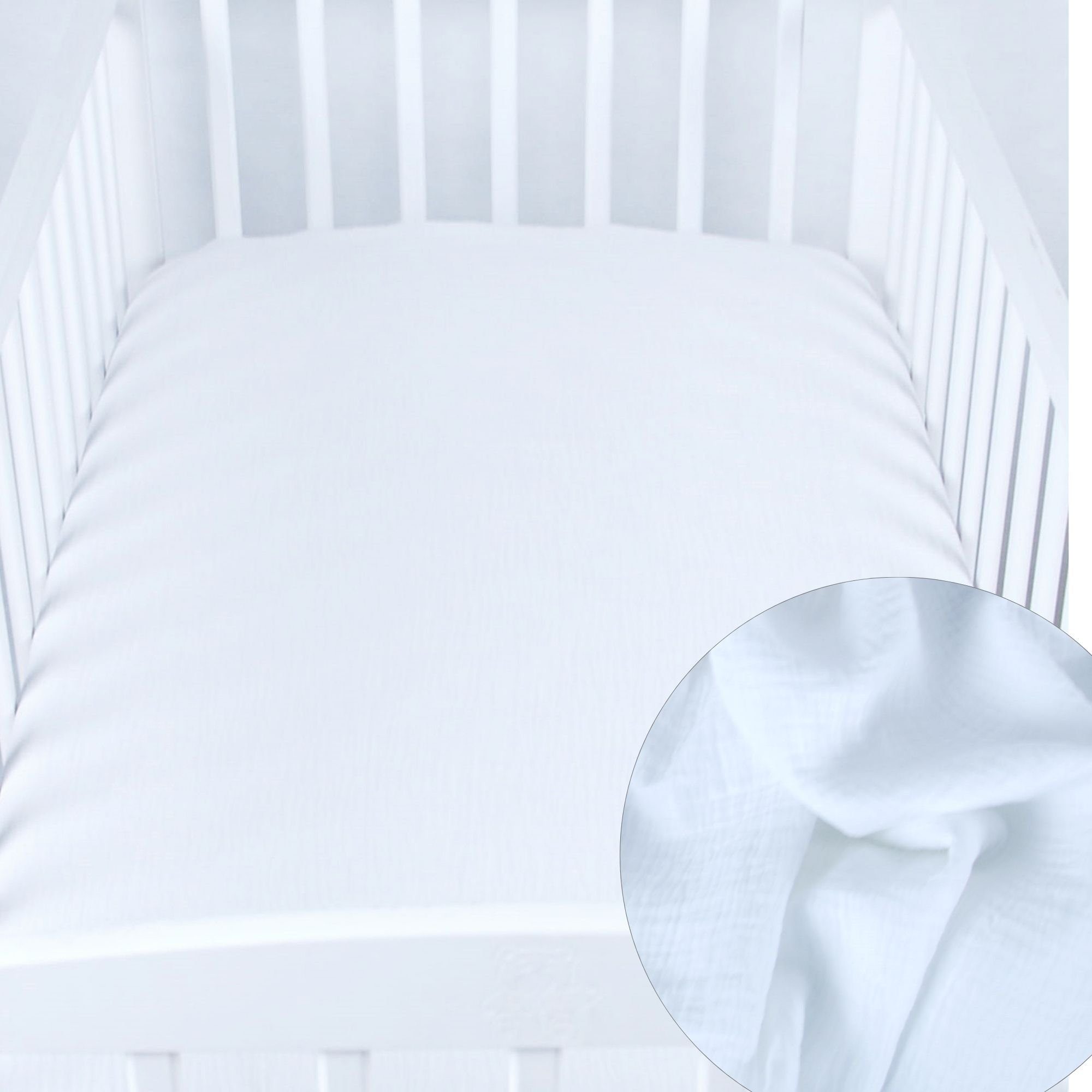 Spannbettlaken BabyLux Spannbettlaken Musselin 60x120 70x140 Baby-& Kinderbett