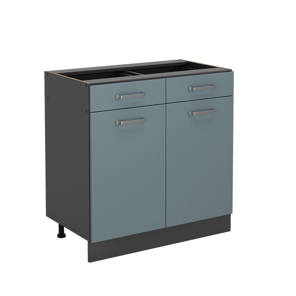 Vicco Unterschrank R-Line, Blau-Grau/Anthrazit, 80 cm günstig online kaufen