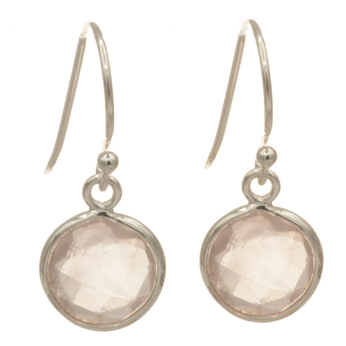 Bella Carina Paar Ohrhänger Ohrringe mit Rosenquarz rund, 925 Silber, mit e günstig online kaufen