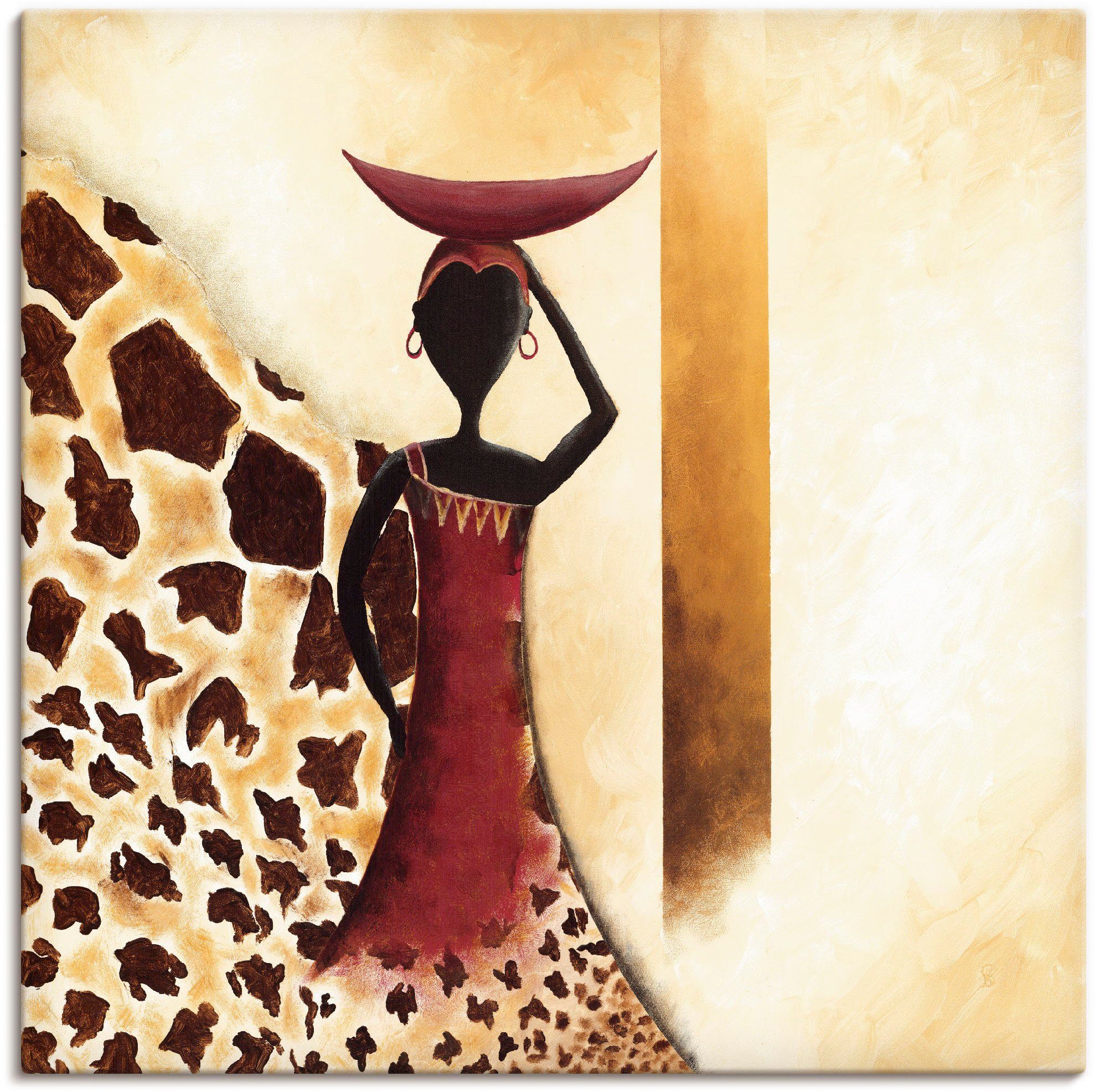 Artland versch. Wandbild II, oder in Wandaufkleber Leinwandbild, Poster Größen Afrikanische St), Alubild, (1 Frau Frau als
