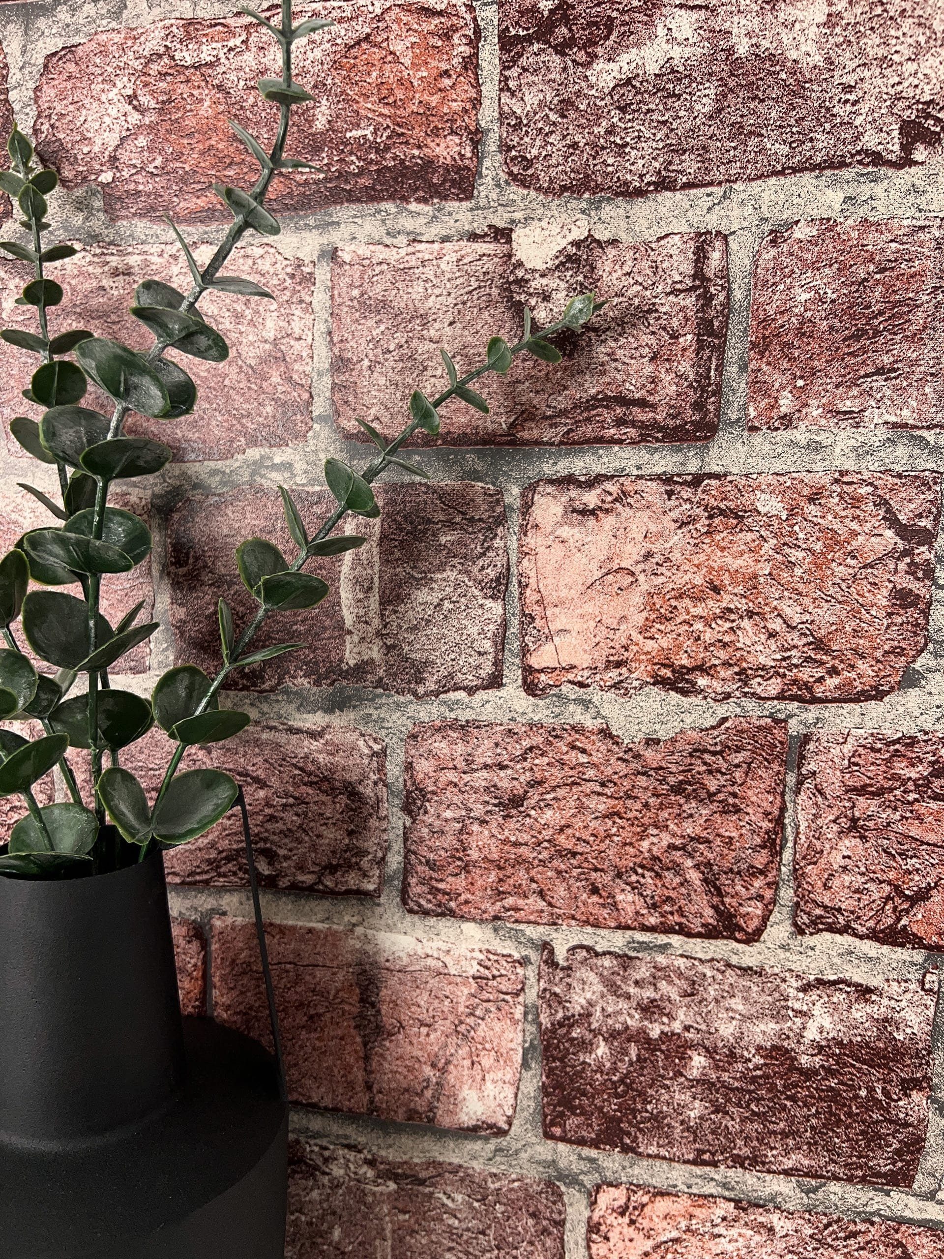 Newroom Vliestapete, Rot Tapete Modern Stein günstig online kaufen