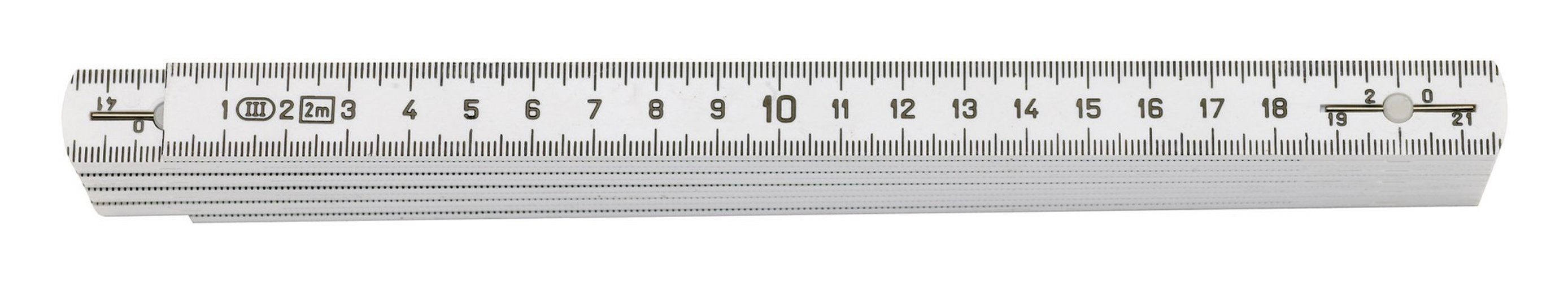 fortis Zollstock, Gliedermaßstab Polyamid 2m / 16 mm weiss