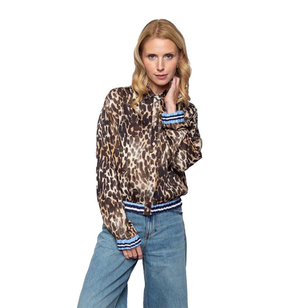 Emily Van Den Bergh Hemdbluse Cropped Leo Print günstig online kaufen