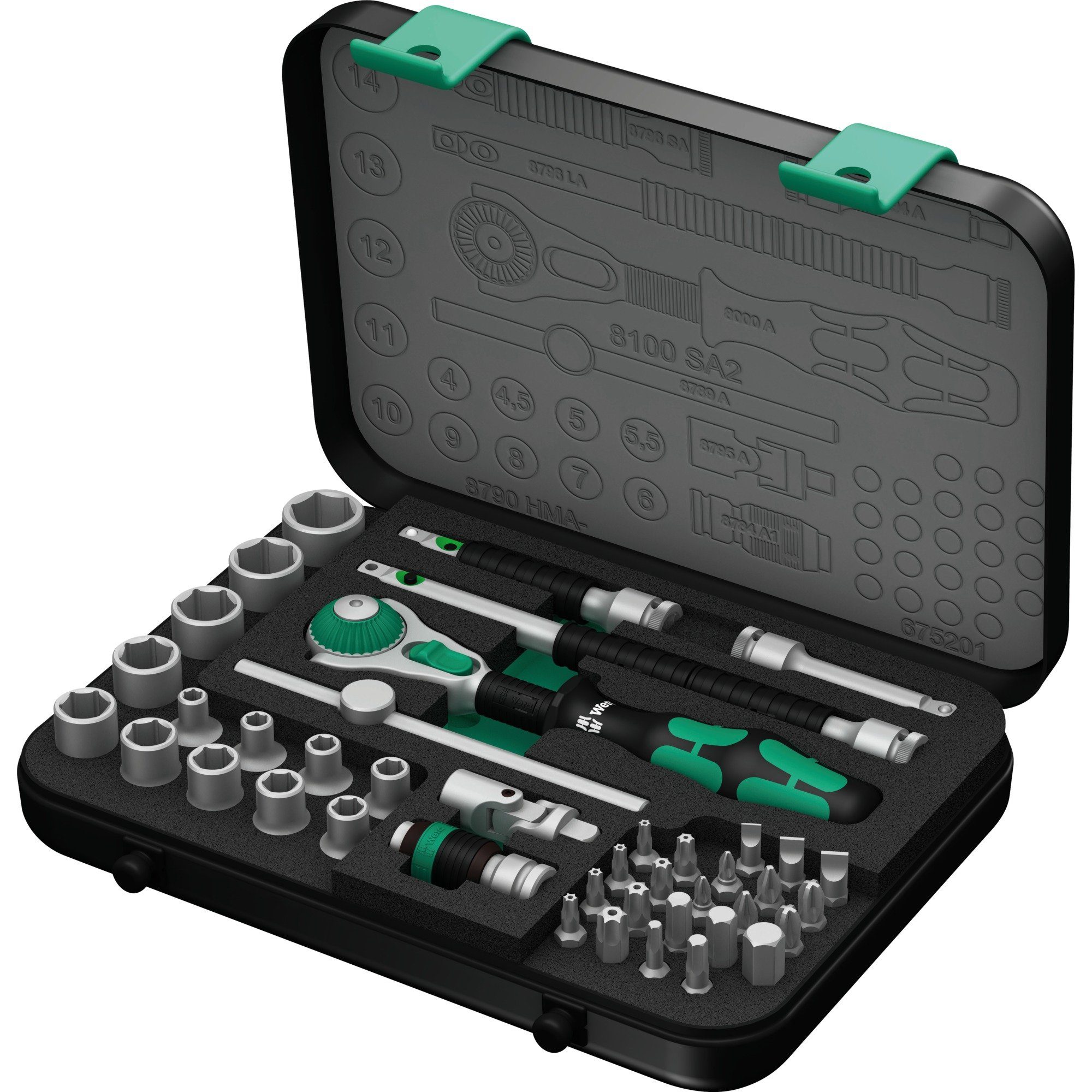 Wera Bit-Set Wera Zyklop Speed-Knarrensatz 8100 SA 2, 1/4"