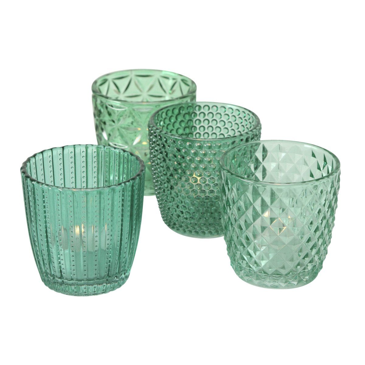 BOLTZE Windlicht Boltze Windlicht Set Marilu 4-teilig petrol Deko-Gläser Te günstig online kaufen
