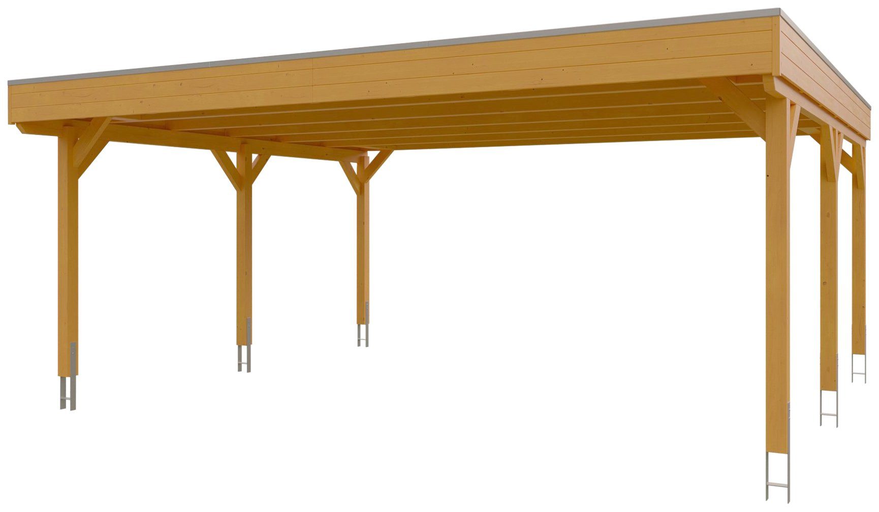 Thumbnail - Skanholz Doppelcarport Grunewald, BxT: 622x554 cm, 590 cm Einfahrtshöhe, mit EPDM-Dach