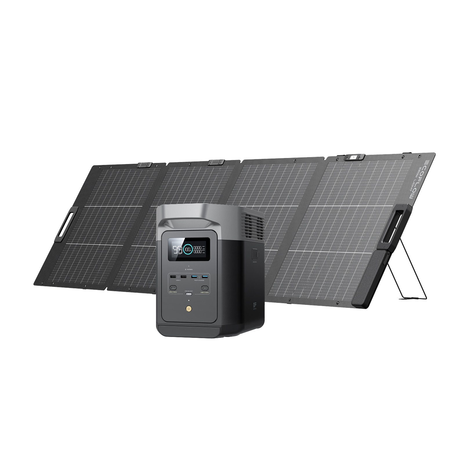 Ecoflow EcoFlow DELTA 2 Tragbare Powerstation mit 110W / 220W Solar Panel Powerstation EcoFlow DELTA 2 Tragbare Generator mit 220W Solar Panel EcoFlow DELTA 2 Tragbare Generator mit 220W Solar Panel 320000 mAh (220 V), Für die Stromversorgung, für Camping und Wohnmobile