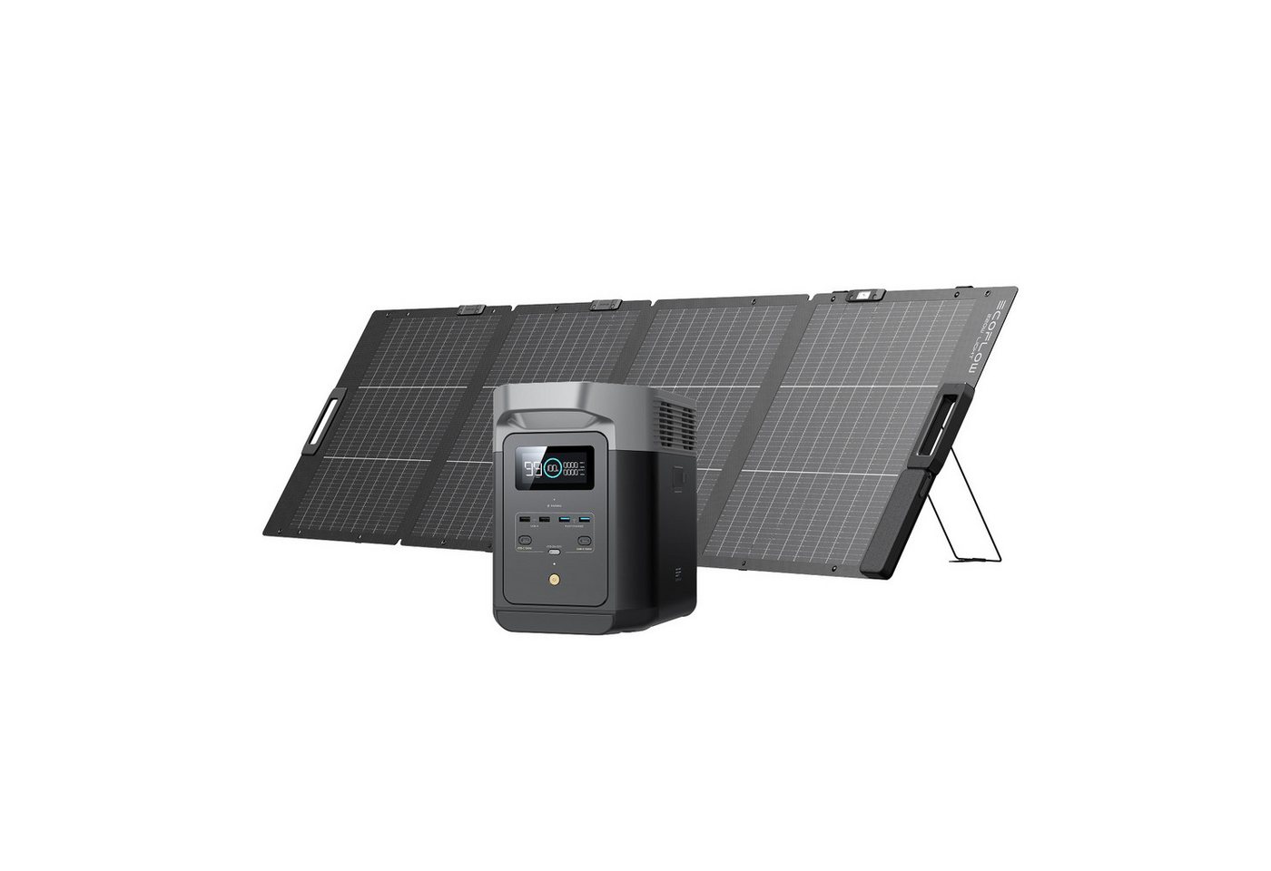 Ecoflow EcoFlow DELTA 2 Tragbare Powerstation mit 110W / 220W Solar Panel Powerstation EcoFlow DELTA 2 Tragbare Generator mit 220W Solar Panel EcoFlow DELTA 2 Tragbare Generator mit 220W Solar Panel 320000 mAh (220 V), Für die Stromversorgung, für Camping