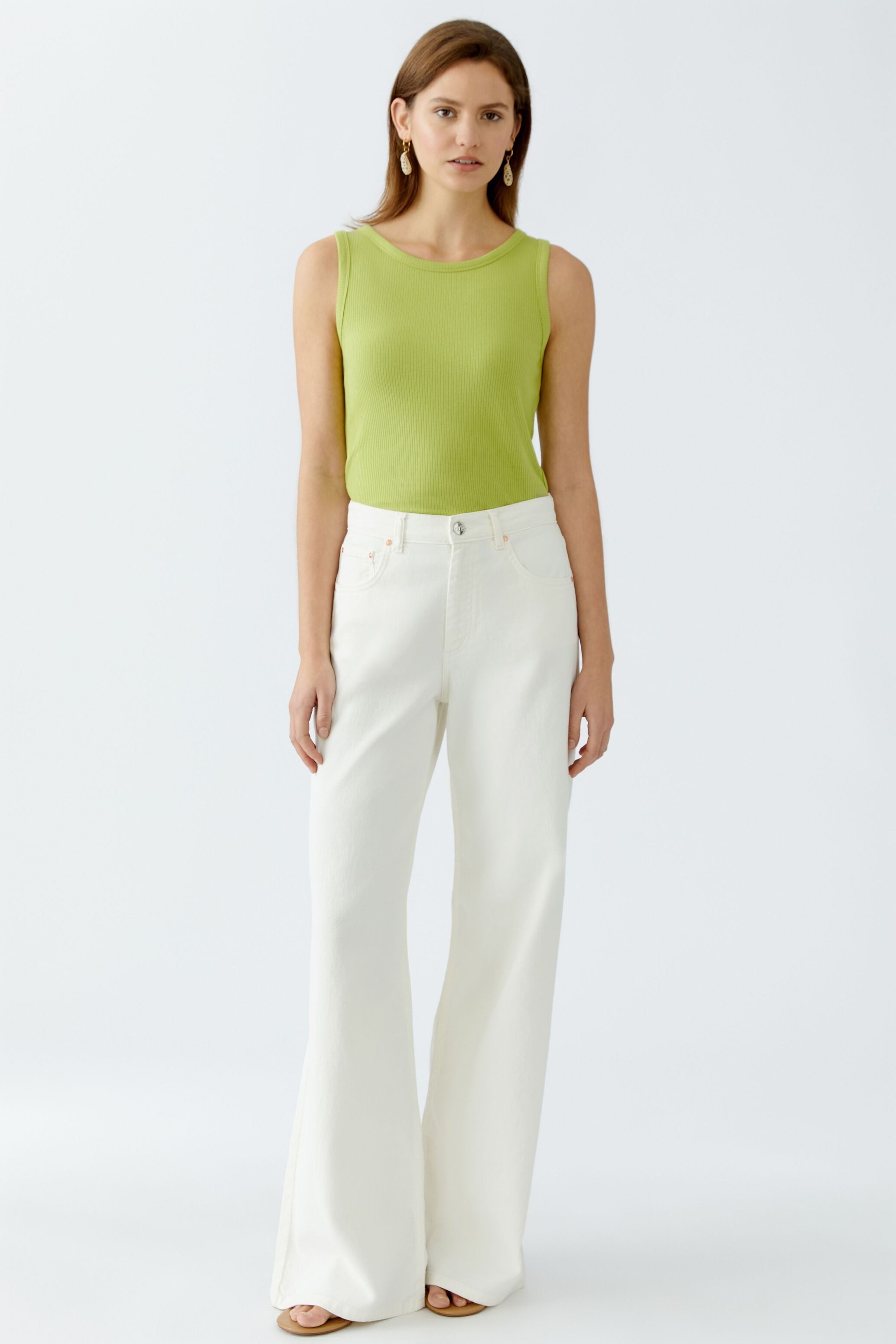 Oui Trägertop FILIZ elastische Viskoserippe