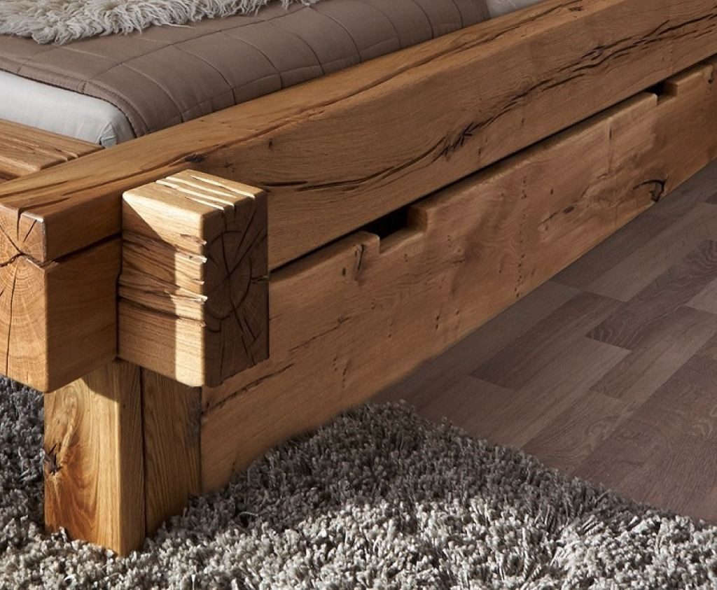 Main Möbel Bettschubkasten Schubkasten für Bett 140/160cm "Manuel / Daniel" Wildeiche massiv