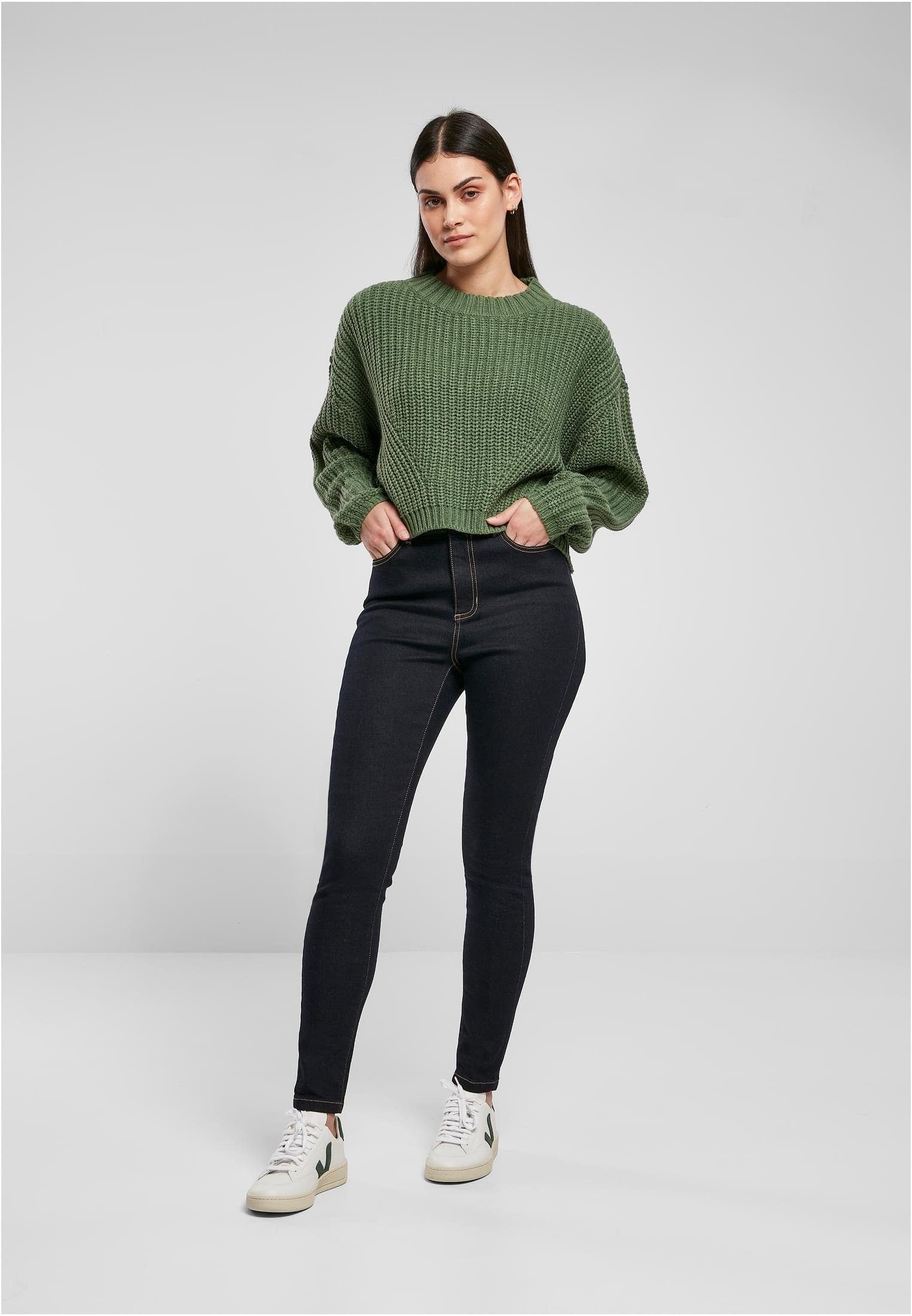 URBAN CLASSICS Kapuzenpullover Damen Ladies Sweater Wide (1-tlg) Oversize salvia