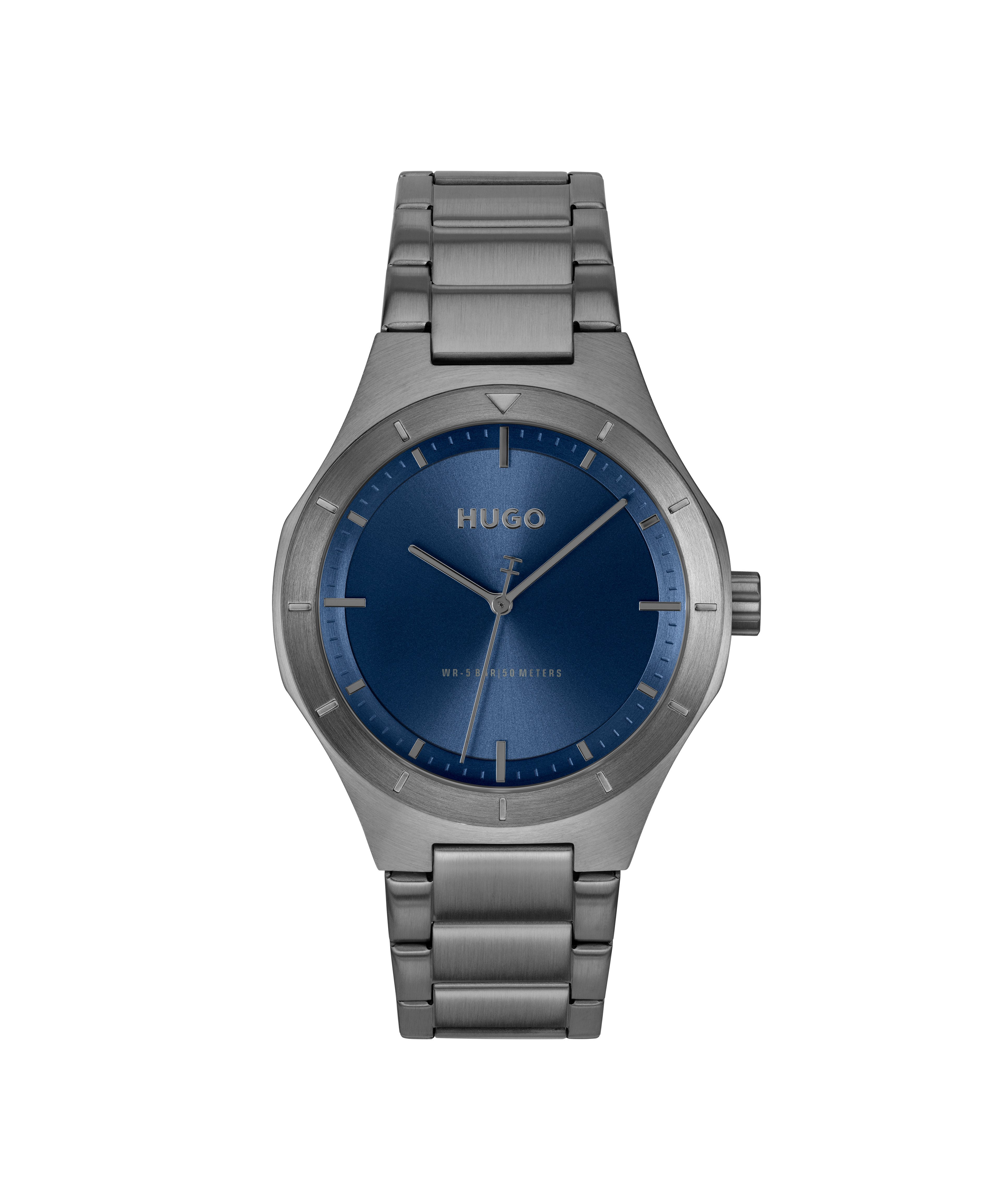 HUGO Quarzuhr #LIT 1530448, Armbanduhr, Herrenuhr, Edelstahlarmband, analog