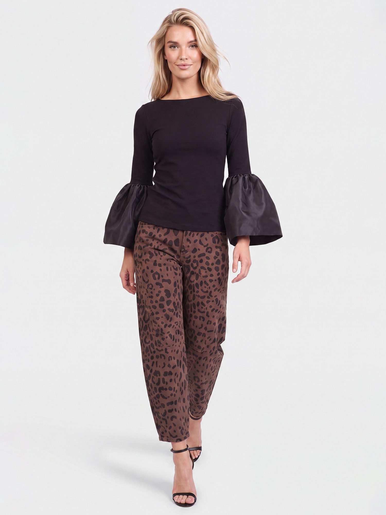 Apart Bootcut-Jeans in Allover-Leo-Print-Design
