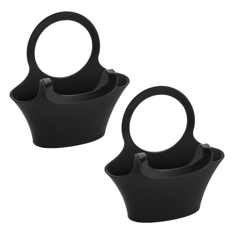 KOZIOL Aufbewahrungssystem Jessi Tassenutensilo 2er Set Schwarz,  Kunststoff, (Set, 2-tlg), zum Einhängen an die Tasse, Aus hochwertigem  Kunststoff