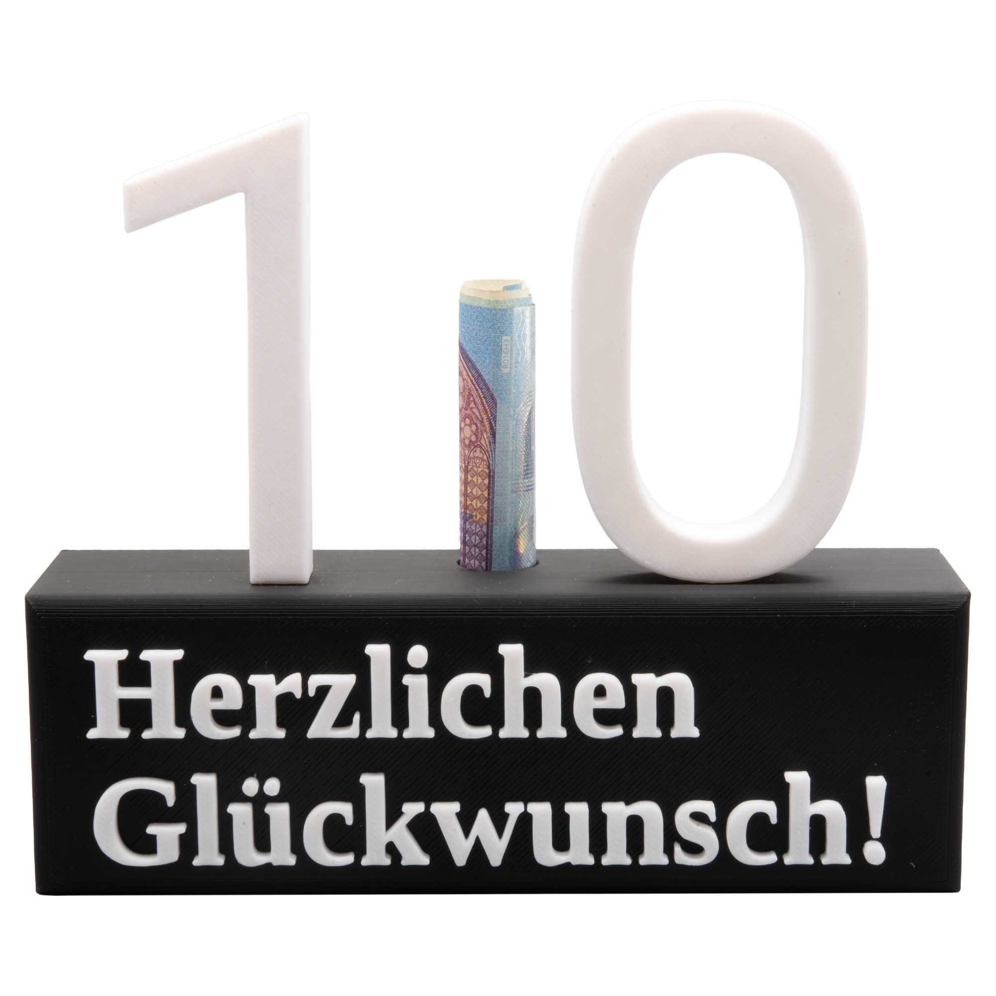 TSB Werk Geschenkbox 10. Geburtstag Geschenk Jubiläum 10 Hochzeit Zehn, Geschenkidee, Zahlenständer