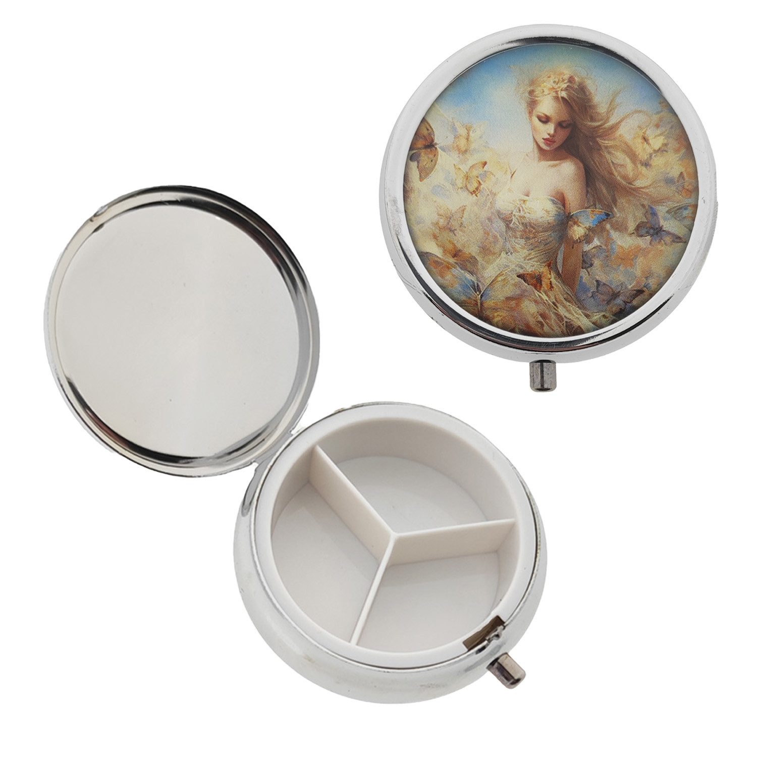 varivendo Pillendose Pillendose "Nostalgie" (Stück, 1 St., Pillendose), pill box Pillenturm Tablettenbox Tablettendosierer Pillenkasten