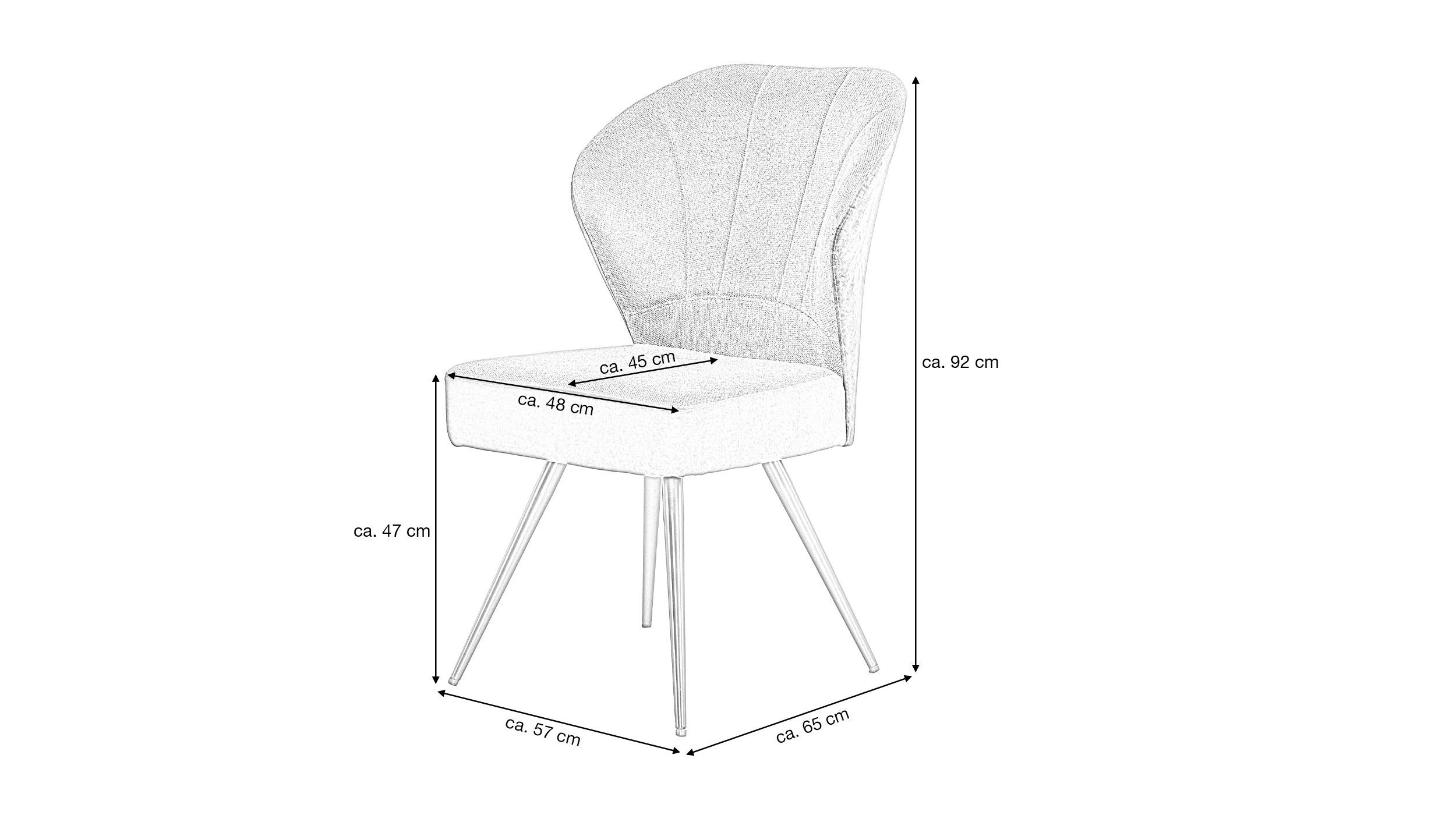 Die Möbelfundgrube® Polsterstuhl Esszimmer anthrazit / Taschenfederkern Polsterung / ODER, Webstoff-Samtbezug / Standbeine Metall schwarz