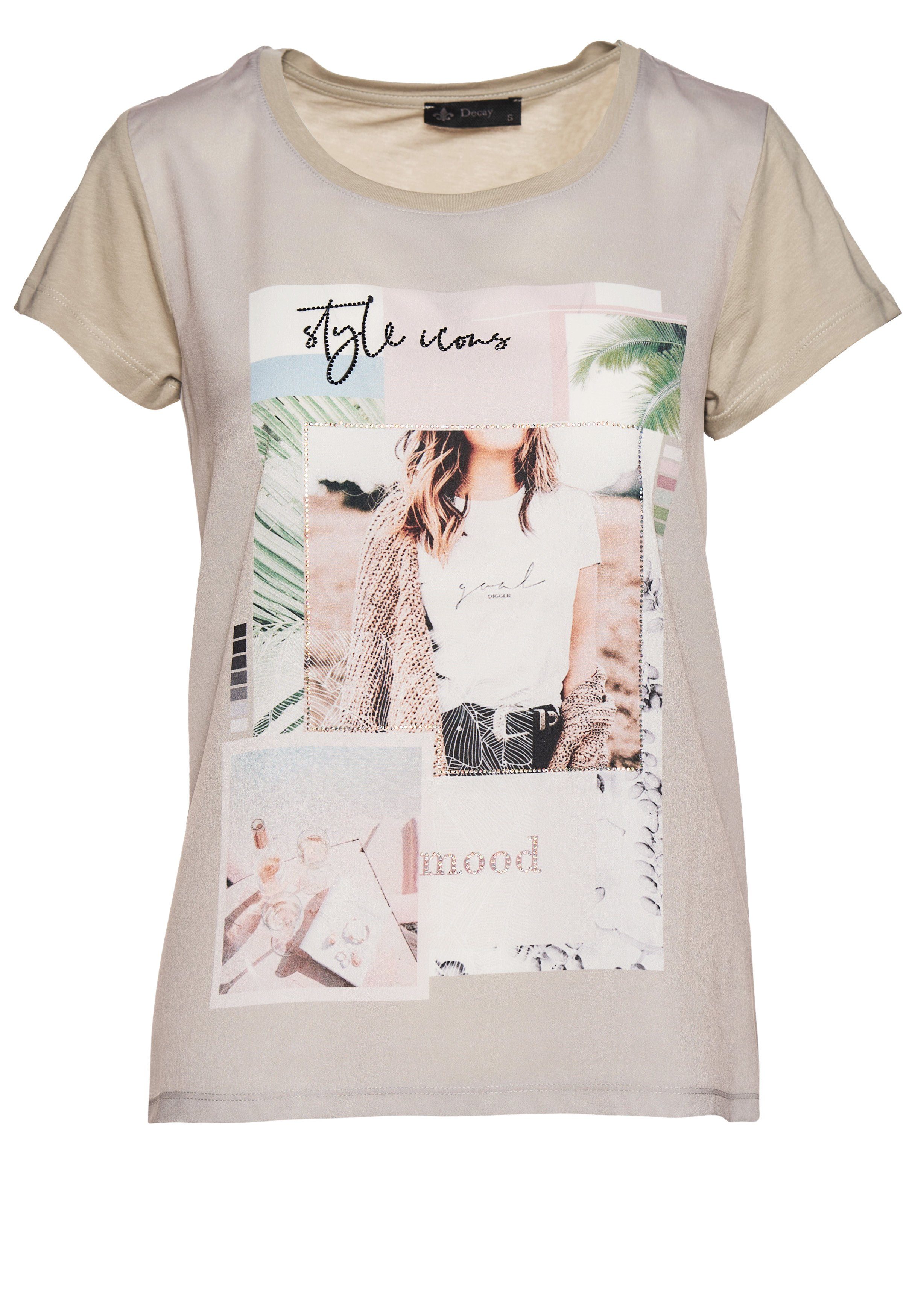 Damen Shirts Decay T-Shirt mit modischem Frontprint