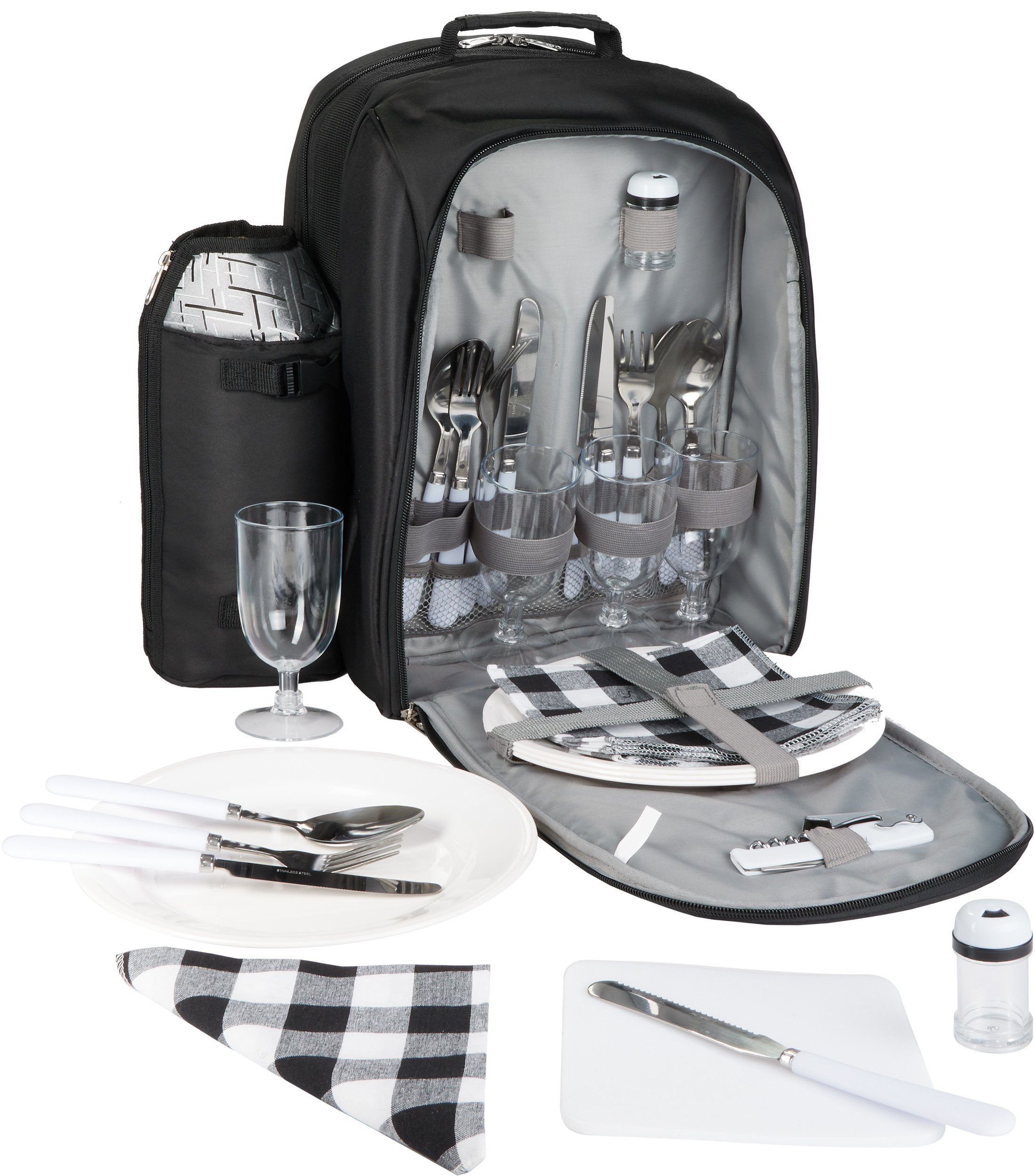 BRUBAKER Freizeitrucksack Picknick-Set für 4 Personen günstig online kaufen