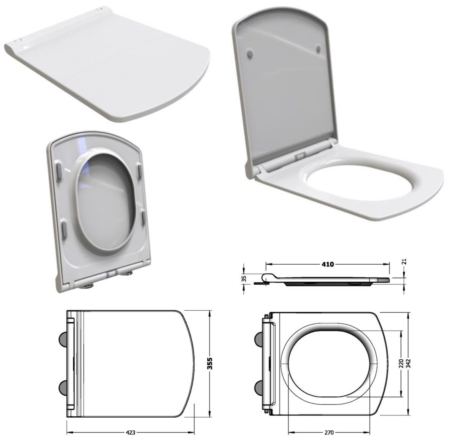 Ekershop Dusch-WC NEPTÜN TAHARET Spülrandloses Hänge WC integr. Kalt Armatur mit Deckel, Wandhängend, Wandmontage, Abgang Waagerecht, Nano-Versiegelung Antibakteriell, Anti-Kalk, Taharet Wand WC, WC-Sitz mit Absenkautomatik