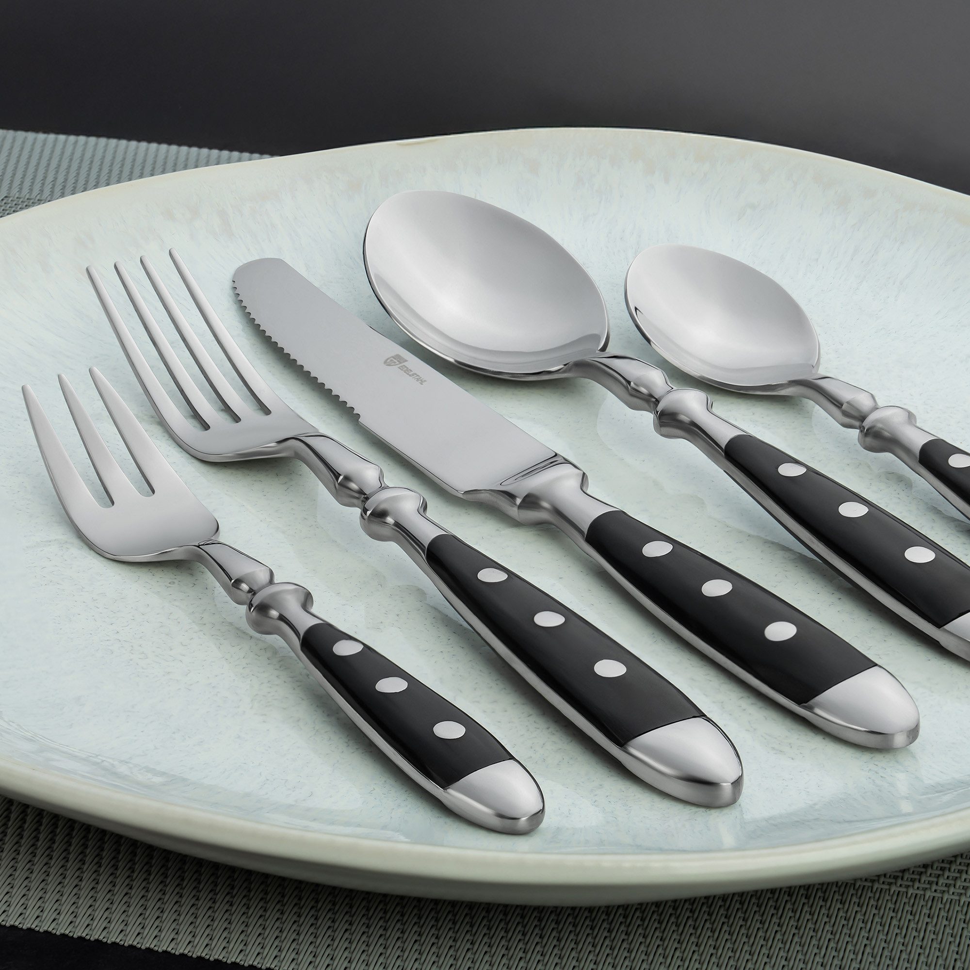 GRÄWE Besteck-Set GRÄWE Tafelbesteck 30-tlg. 6 Personen, Serie NÜRNBERG, schwarz, Edelstahl 18/0 – Bild 3 von 4