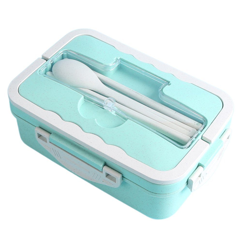GelldG Lunchbox Brotdose, Kinder Lunchbox, Auslaufsichere, mit Tragegriff/Löffel grün