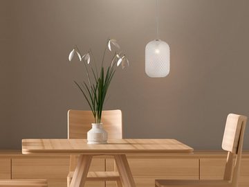 meineWunschleuchte LED Pendelleuchte, Dimmfunktion, LED wechselbar, Warmweiß, mit Milch-Glas Lampenschirm für übern-n Esstisch & Kochinsel hängend