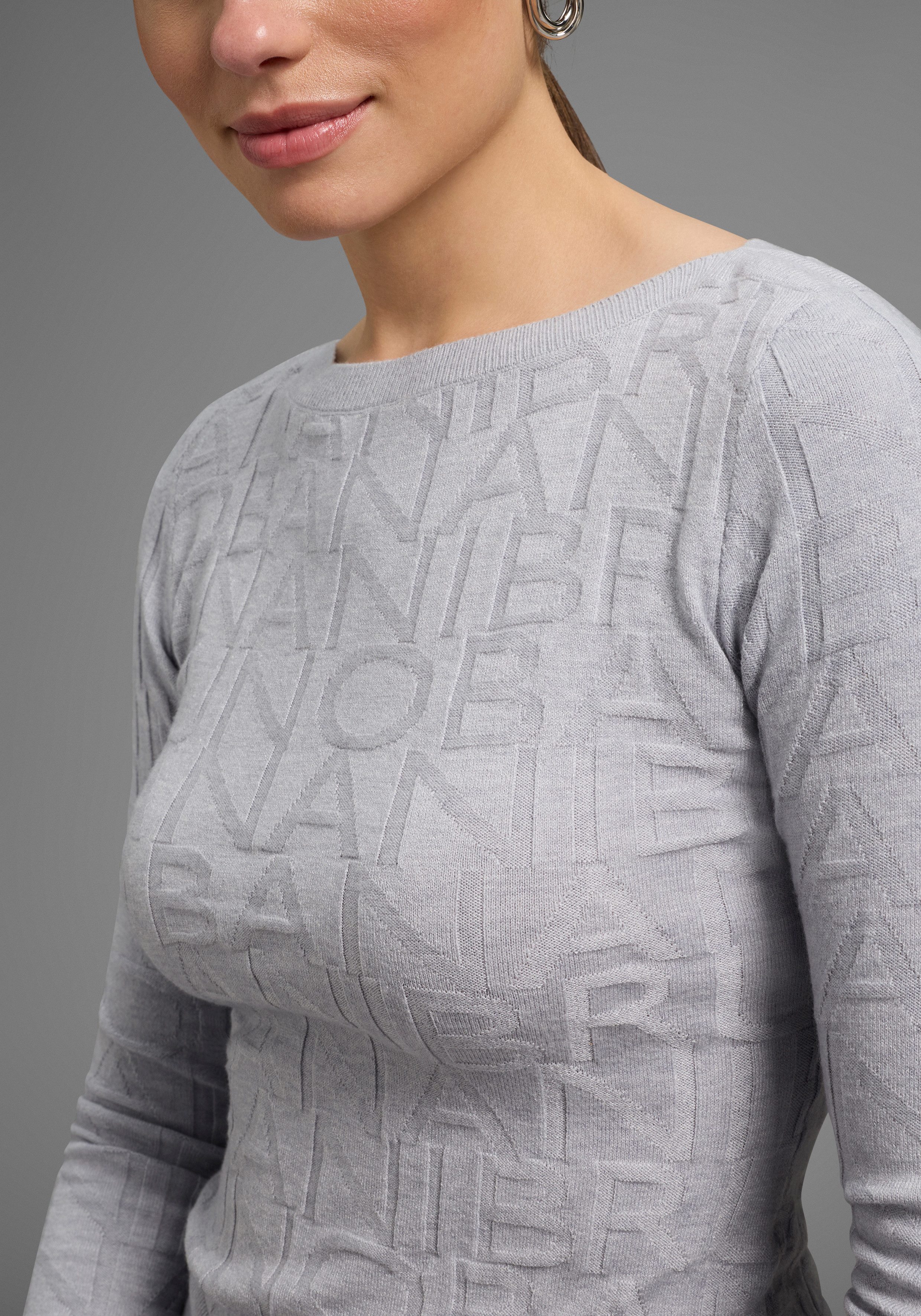 Bruno Banani Strickpullover mit Marken-Strickmuster