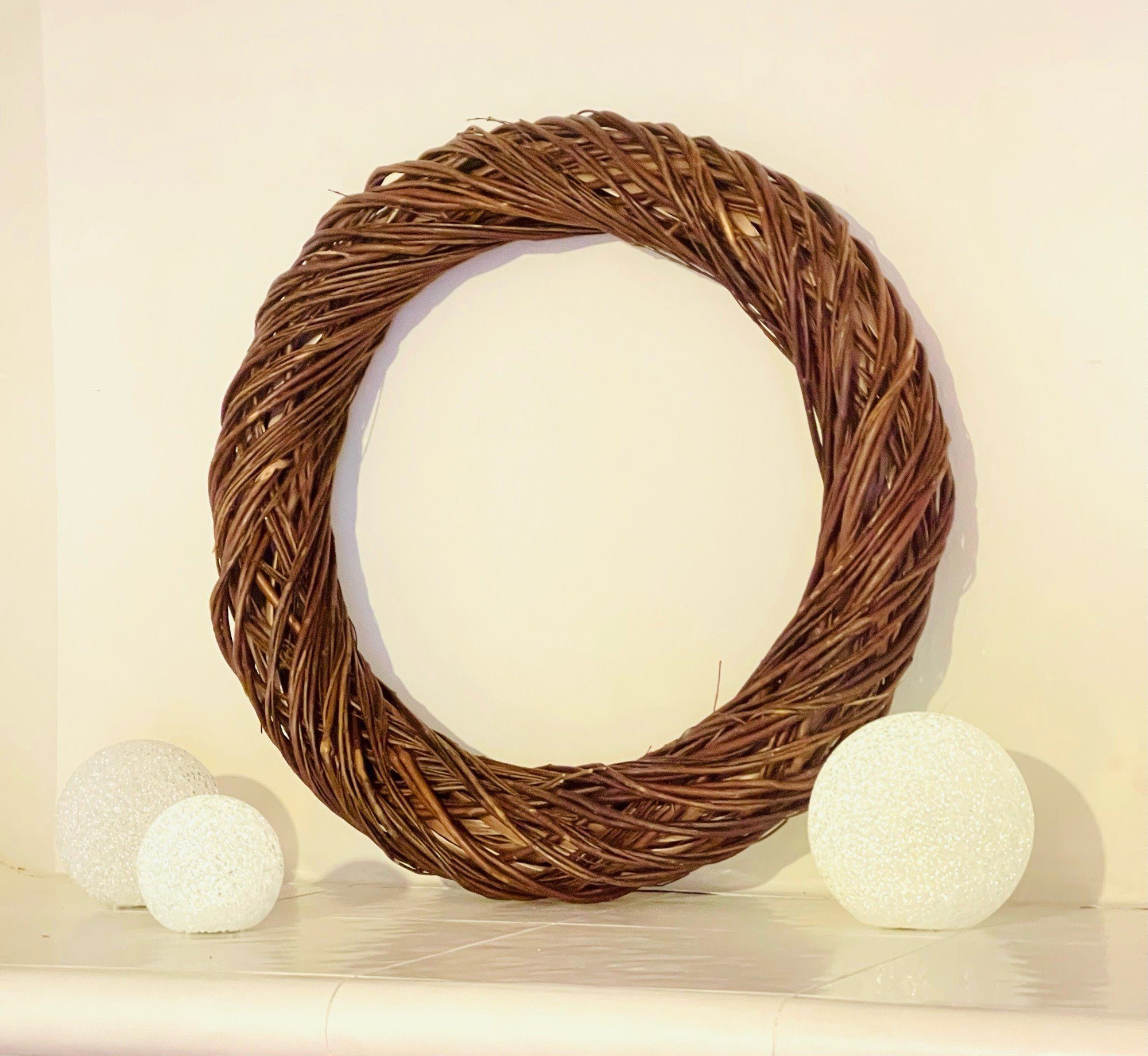 Dekoleidenschaft Dekokranz aus Reisig, Ø 47 cm, braun, großer Reisigkranz, günstig online kaufen