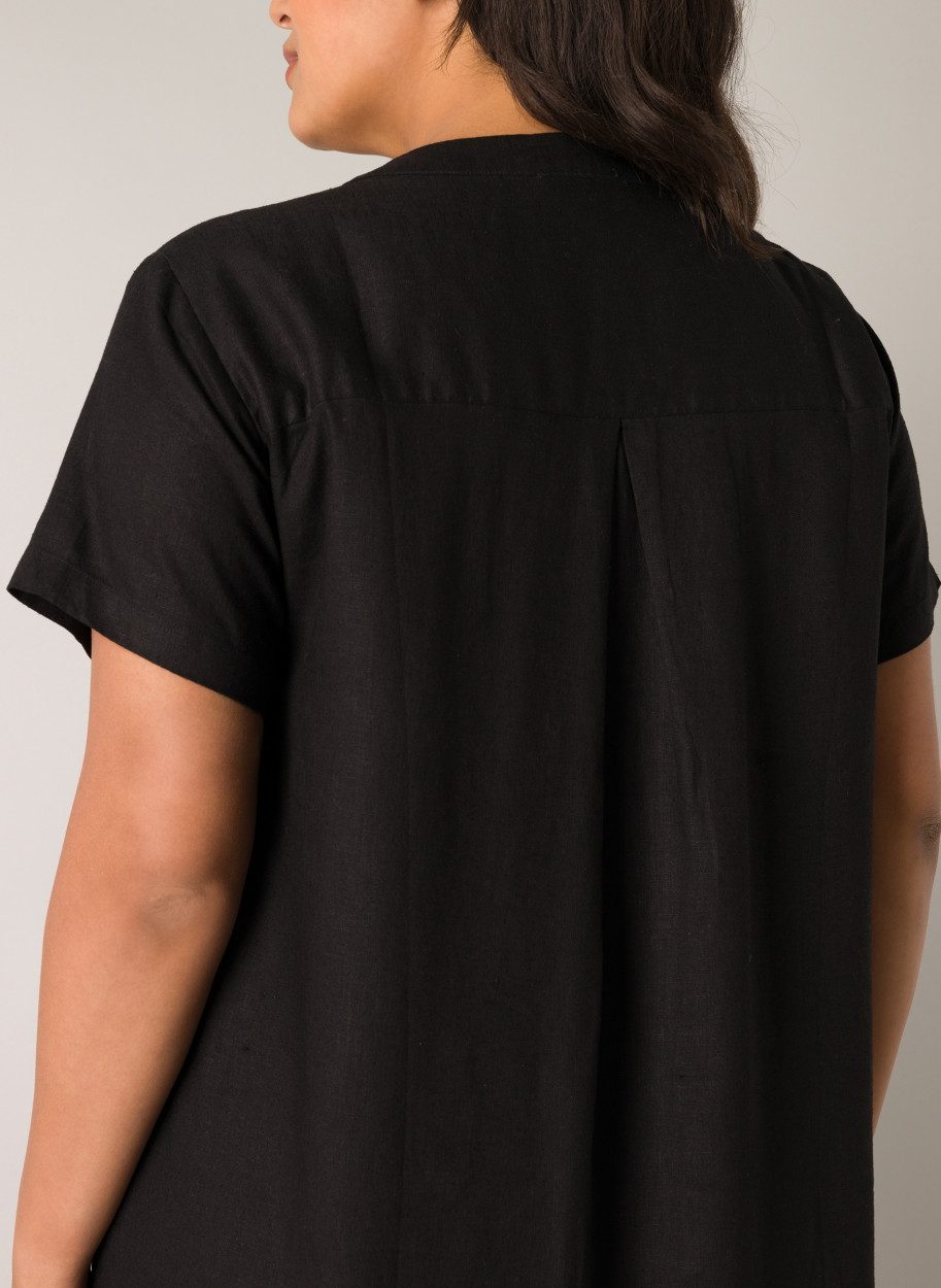 Base Level Curvy Tunikakleid Yacinthe Sommerkleid mit Leinen