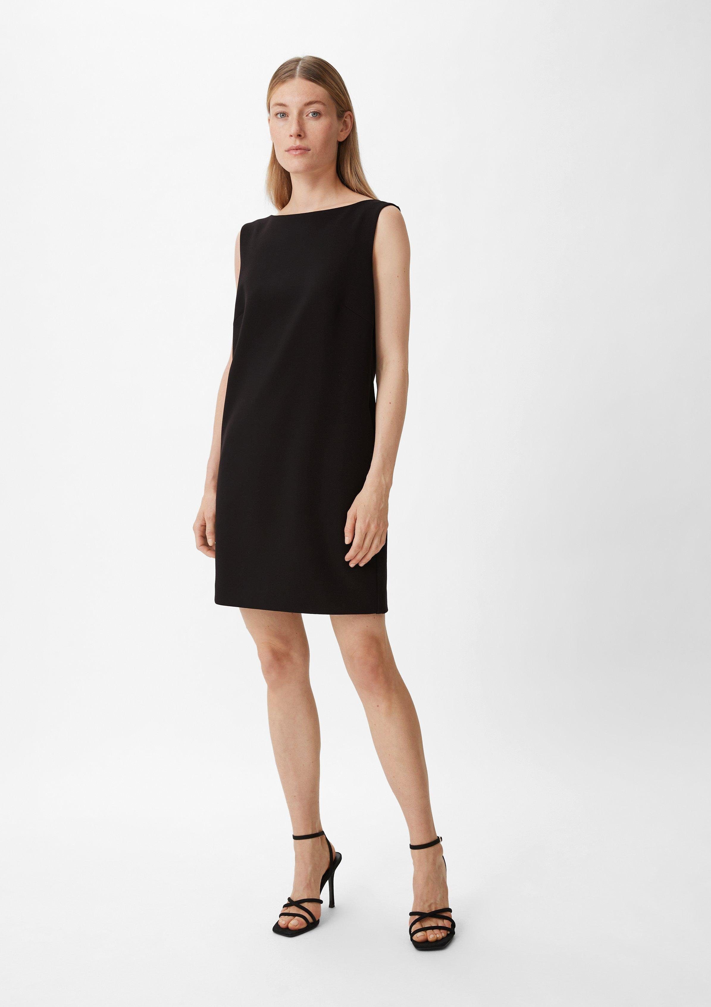 Comma Minikleid Kleid mit schwarz Piquéstruktur
