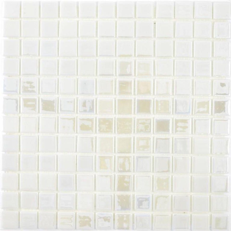 Mosani Mosaikfliesen Glasmosaik Nachhaltiger Wandbelag Fliese Recycling weiss metallic