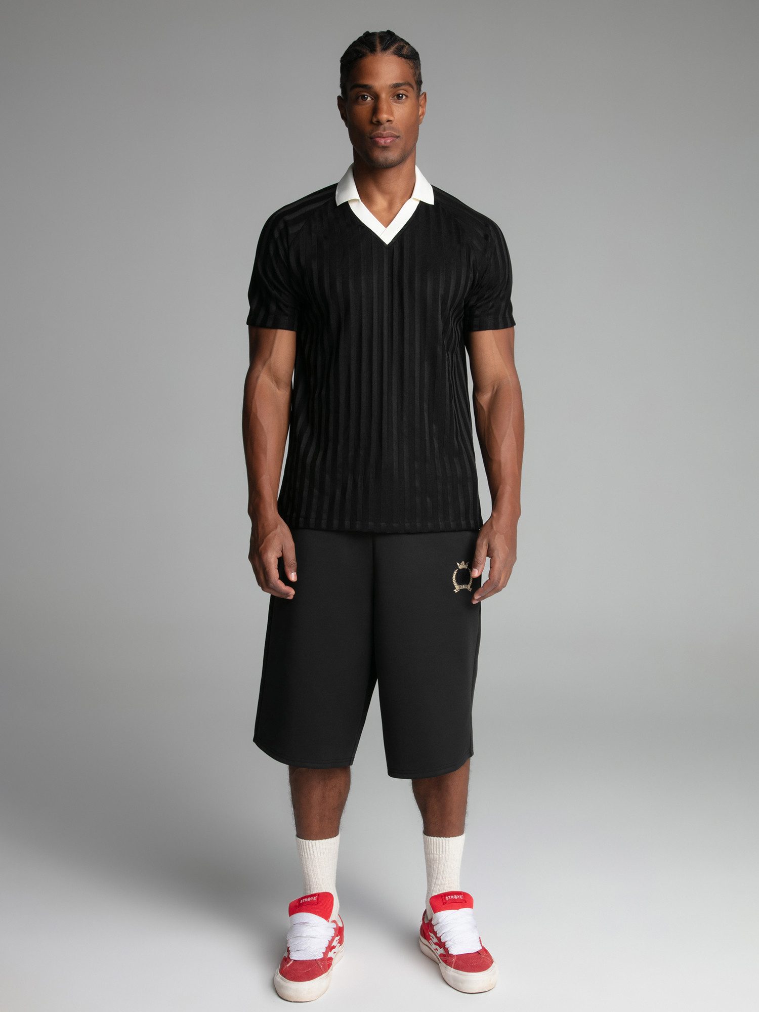 Siksilk Shorts SikSilk Herren Schwarze Oversized Poly Shorts günstig online kaufen