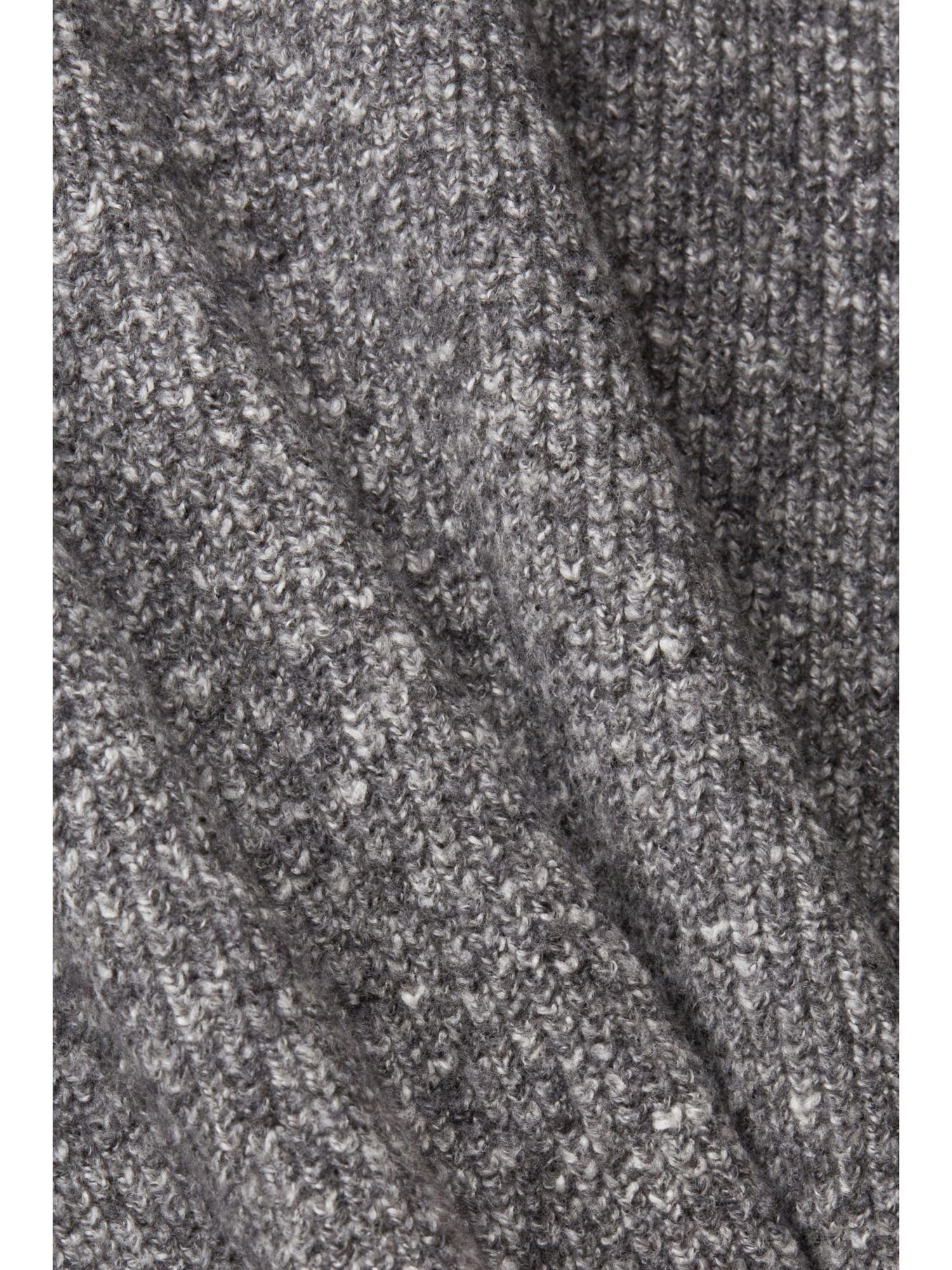 Esprit Jerseykleid Strukturiertes Strickkleid mit Wolle GUNMETAL
